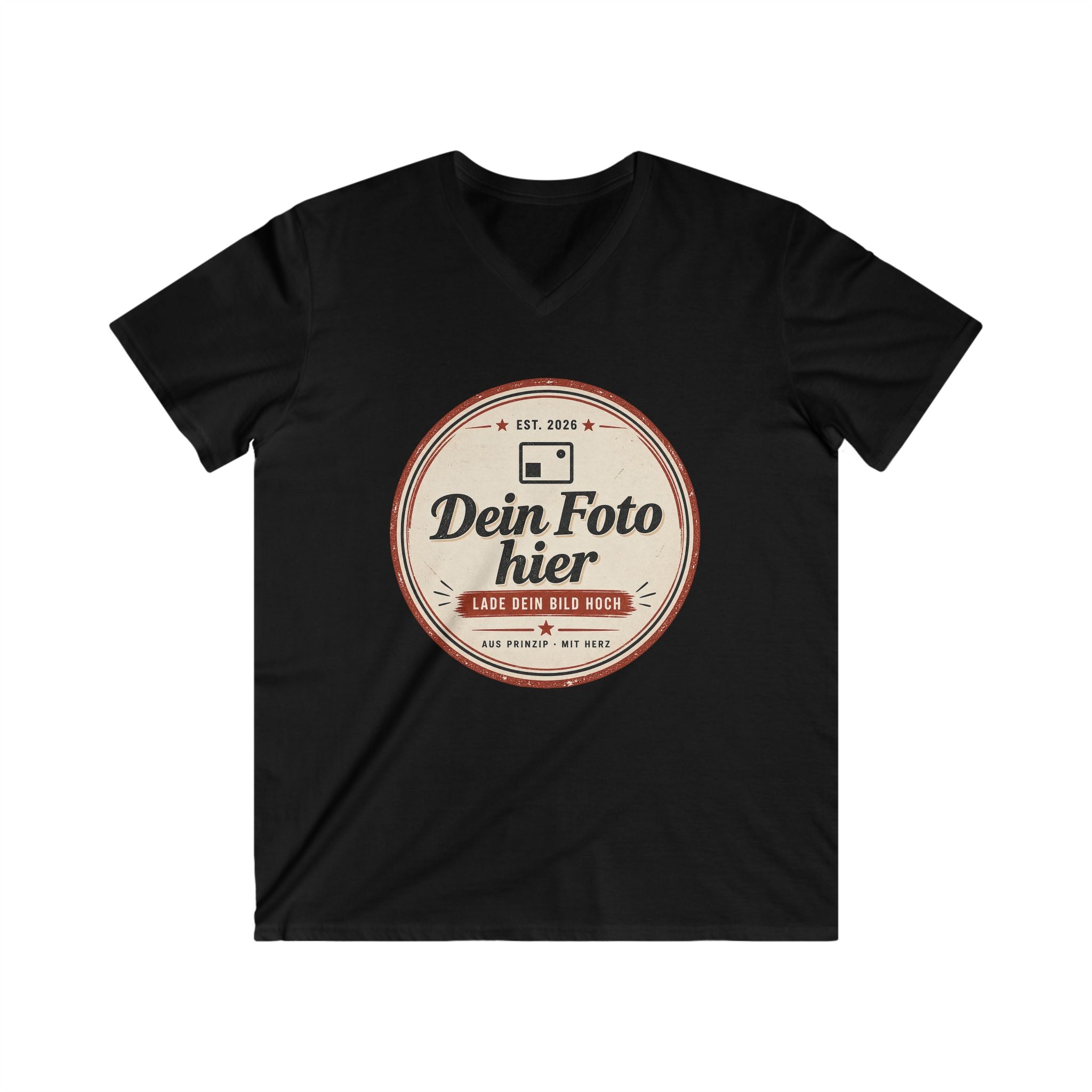 V-Neck T-Shirt personalized with photo - design and print your own shirt