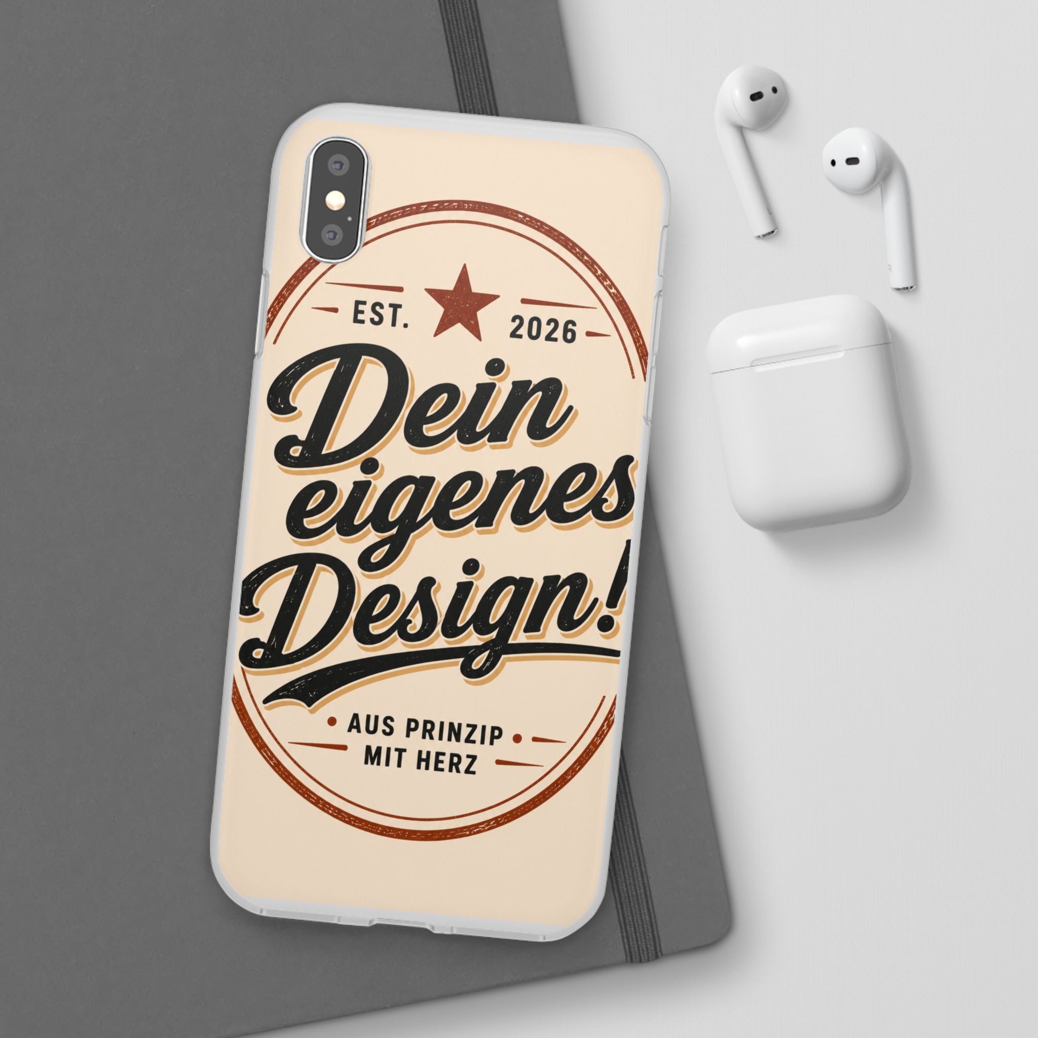 Phone Case — "Dein eigenes Design" Vintage Script Personalized Protective Case
