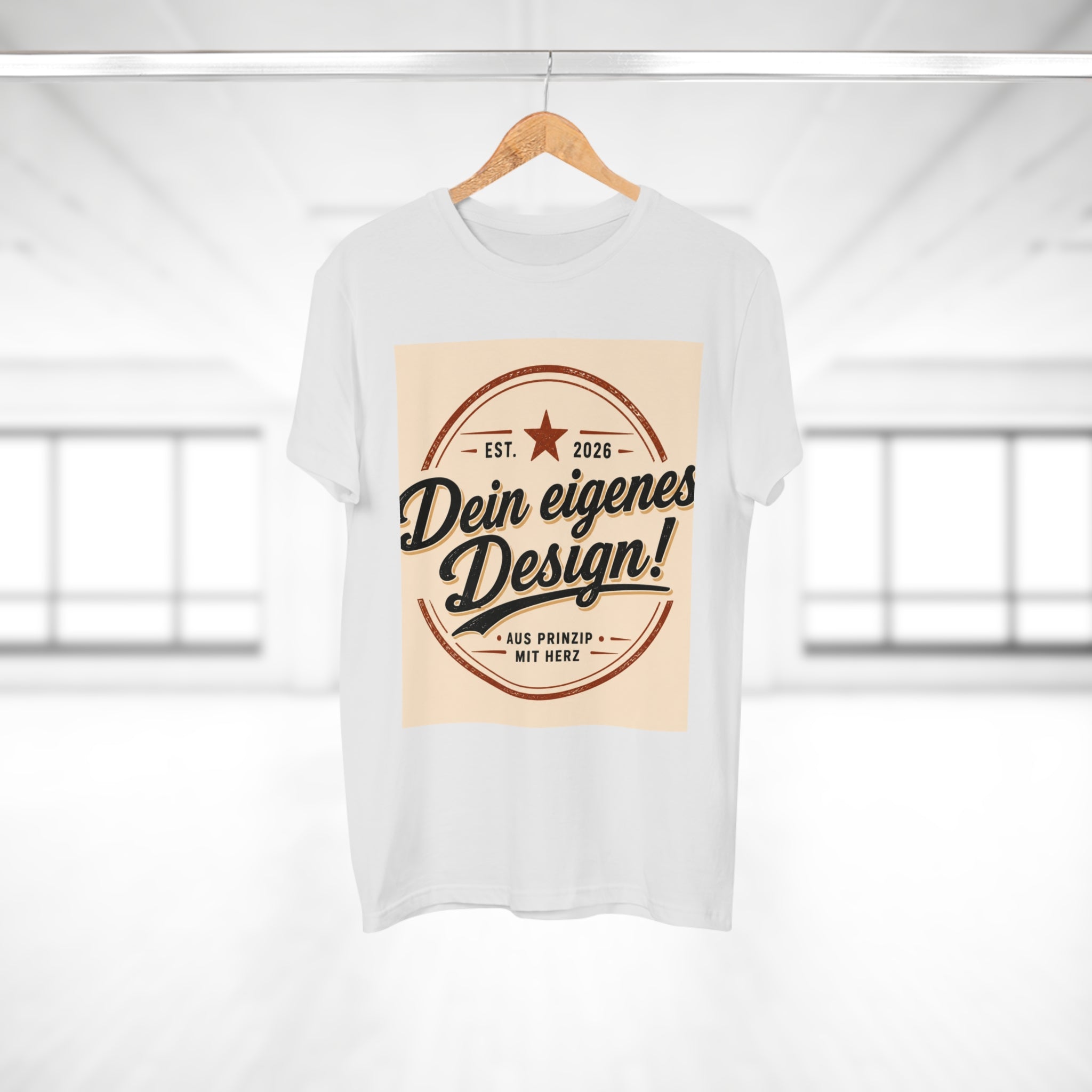 Men's Vintage Badge T‑Shirt — "Dein eigenes Design!" Retro Logo Tee
