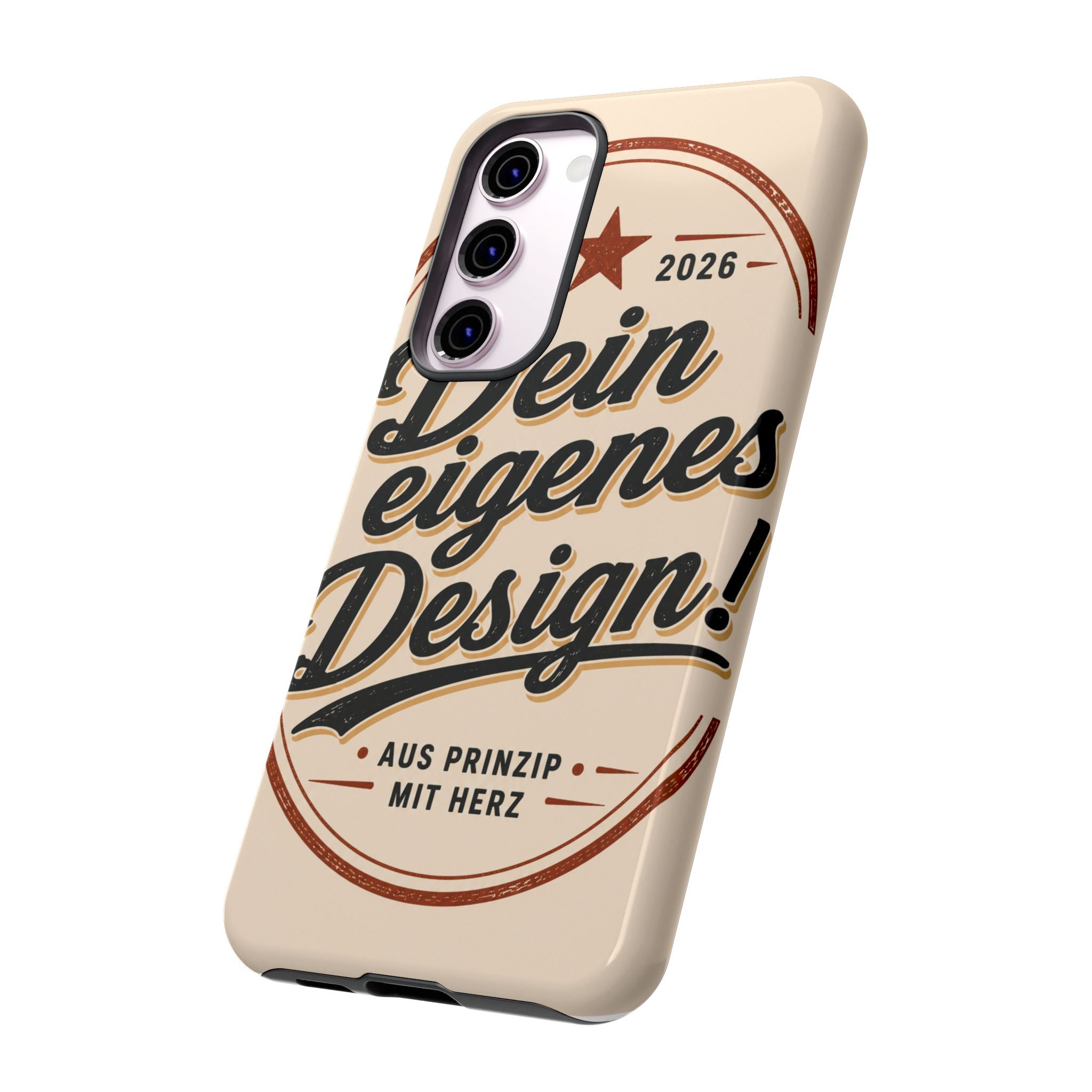 Custom Tough Phone Case — "Dein eigenes Design" Vintage Script Tough Case