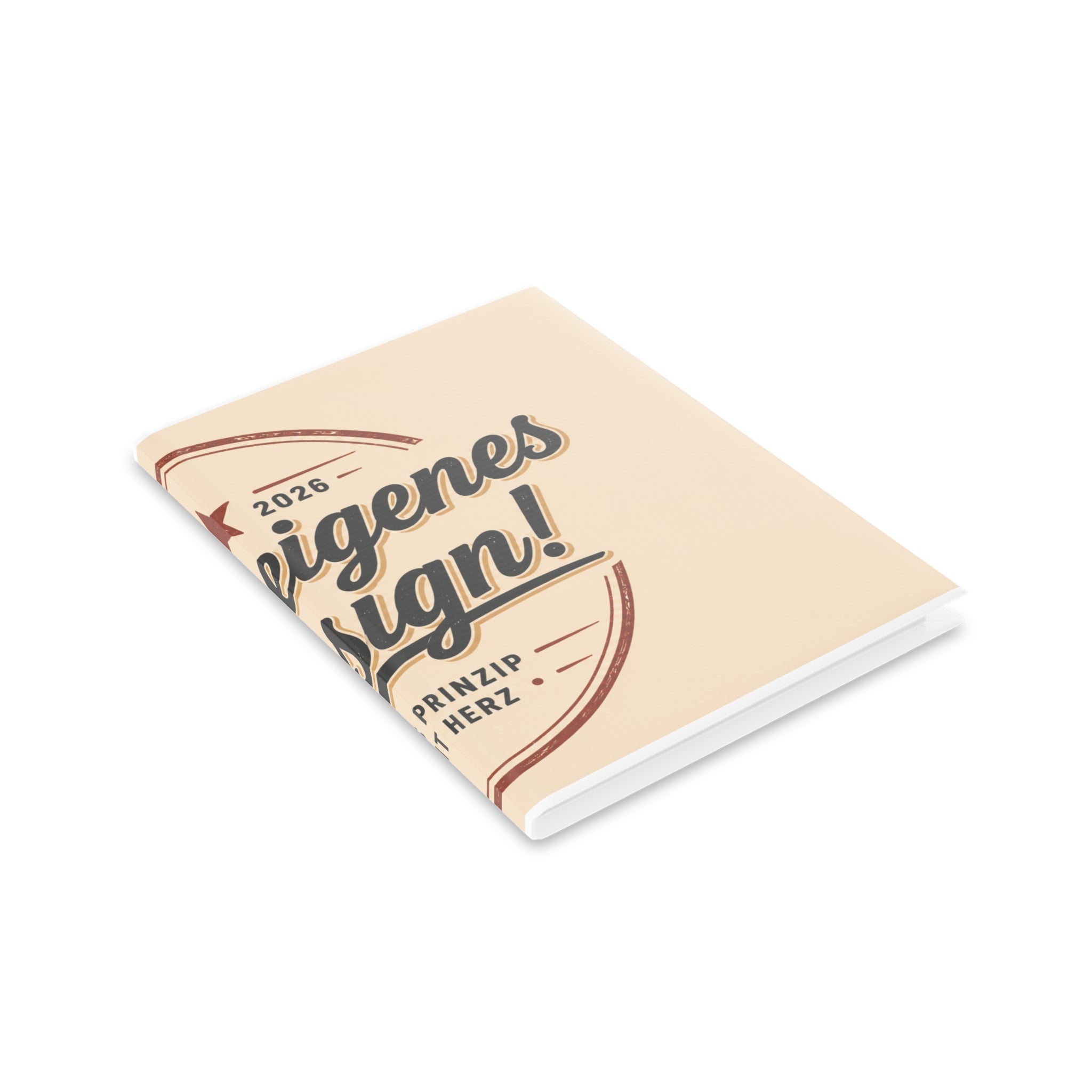 Vintage Badge Hardcover Notebook — 'Dein eigenes Design' Puffy Cover Journal
