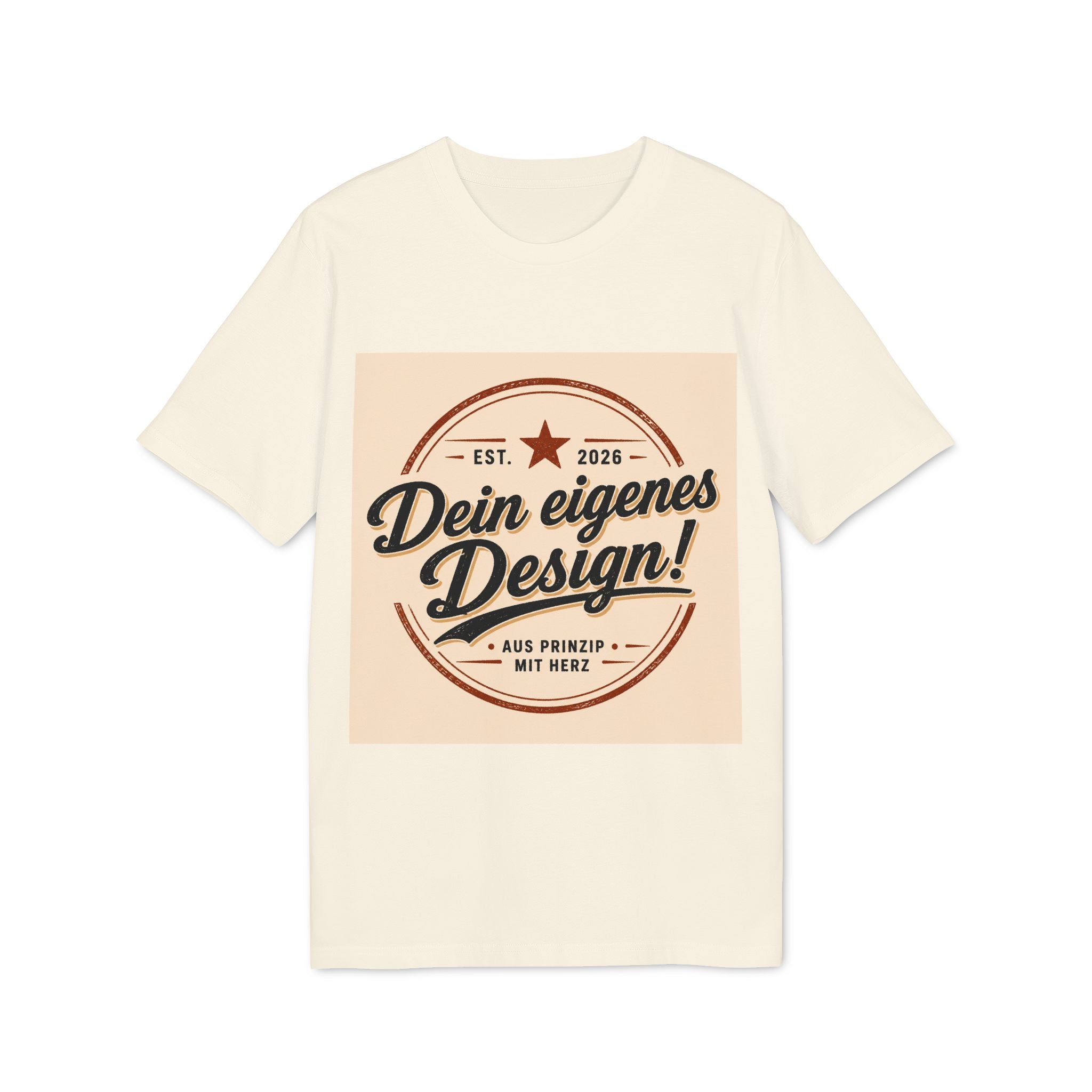 T-Shirt — Retro Stamp Design “Dein eigenes Design!” (Customizable Creator Tee)