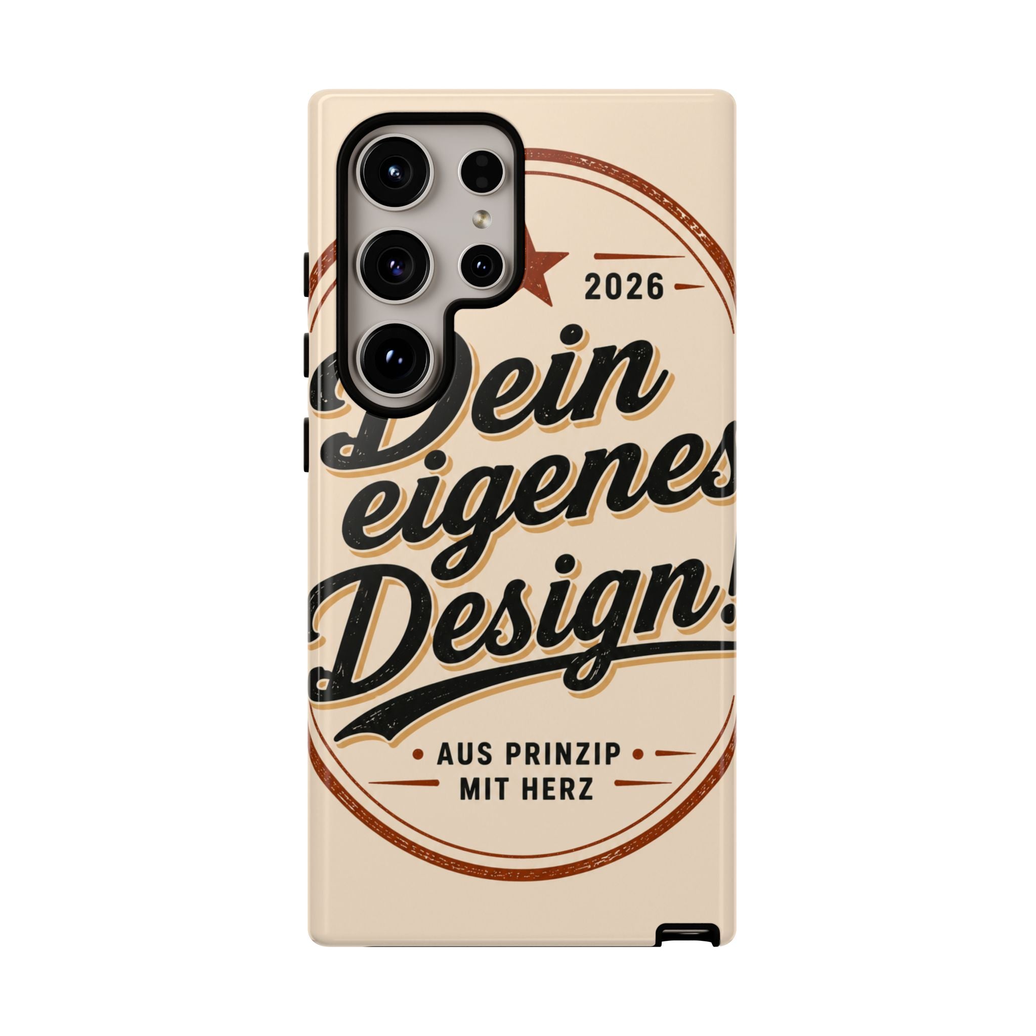 Custom Tough Phone Case — "Dein eigenes Design" Vintage Script Tough Case