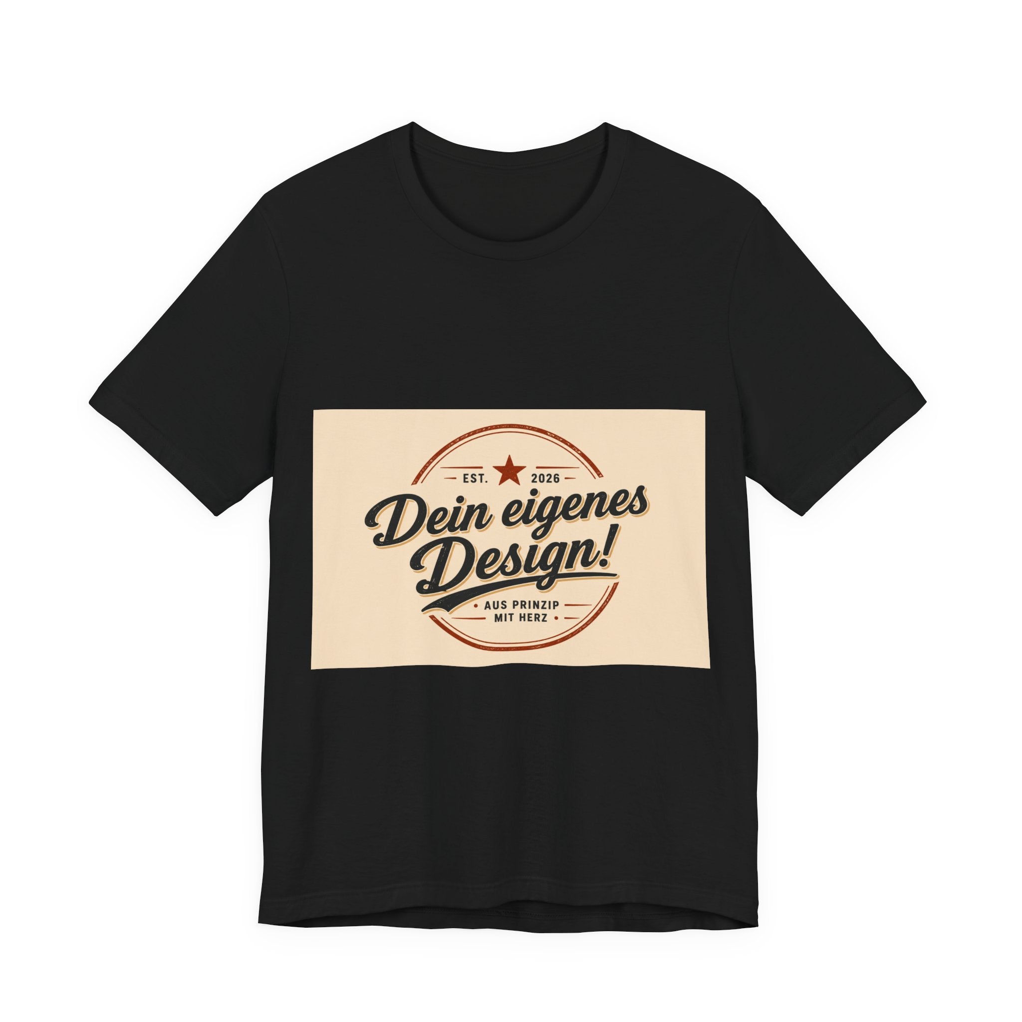 Custom Vintage Badge T-Shirt — "Dein eigenes Design" Personalized Tee