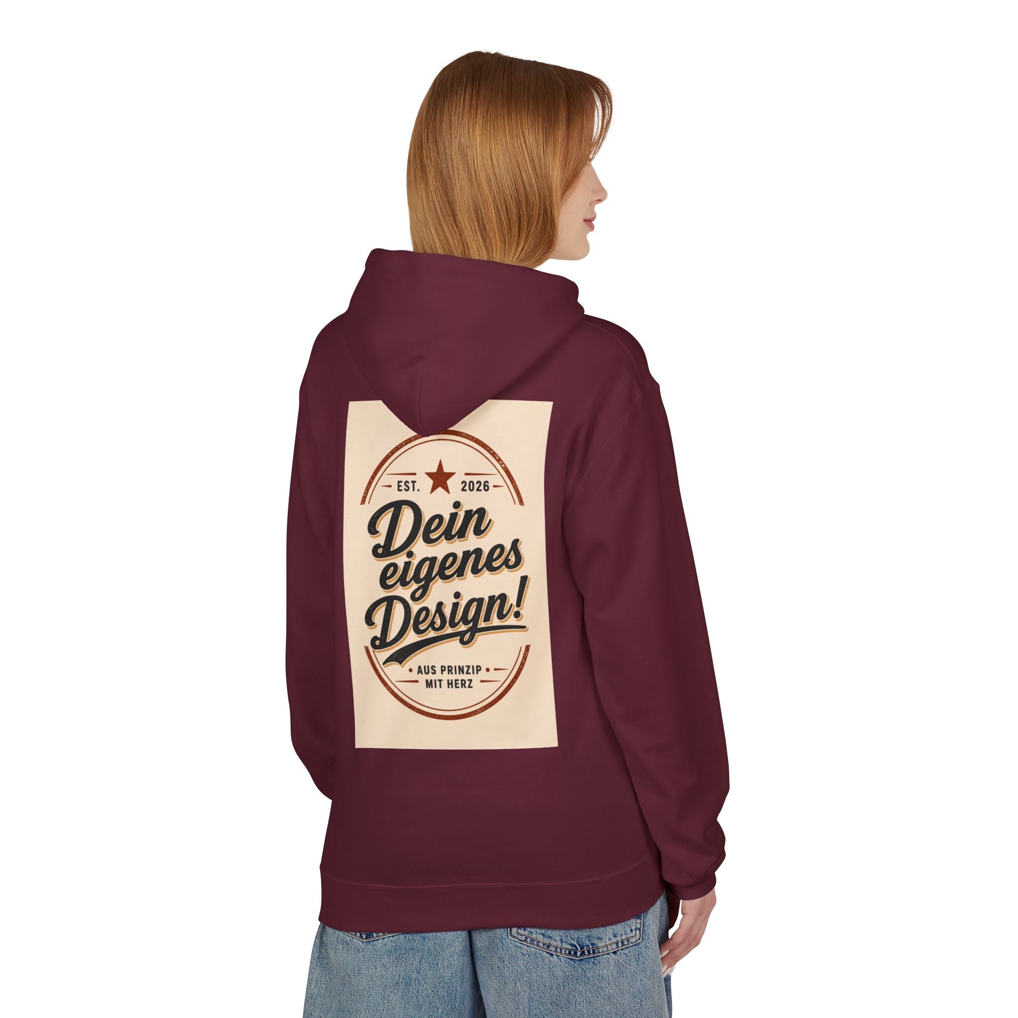 Hoodie — Custom Vintage Badge Design (Dein eigenes Design!)