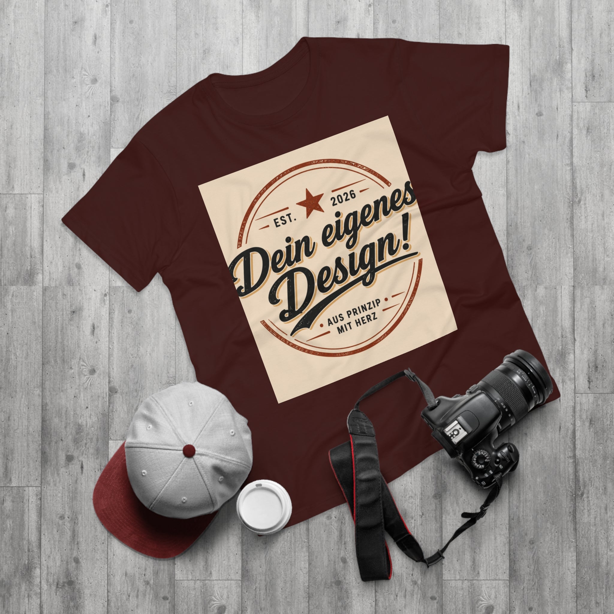 Men's Vintage Badge T‑Shirt — "Dein eigenes Design!" Retro Logo Tee