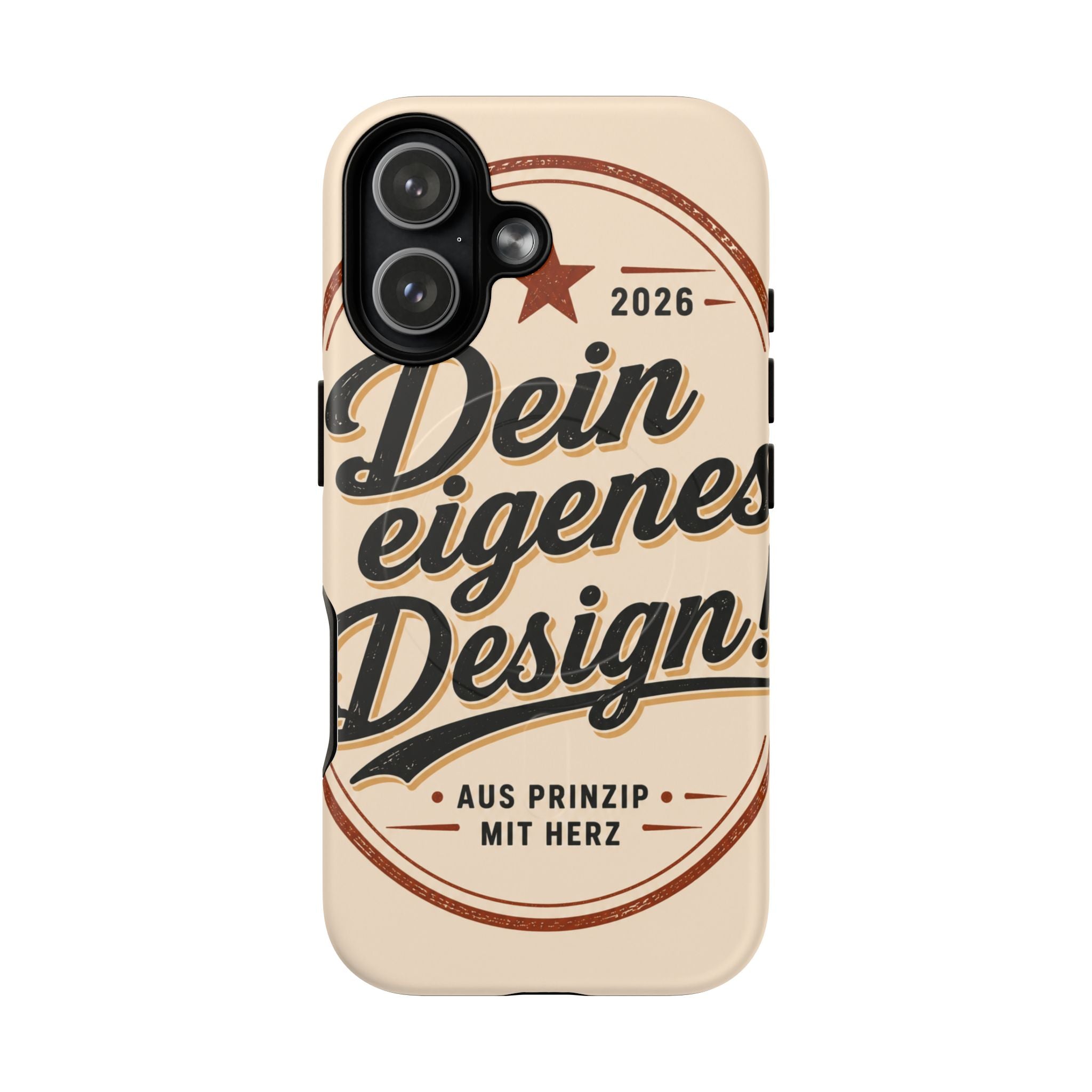 Tough Magnetic Phone Case — "Dein eigenes Design" Retro Script (Customizable)