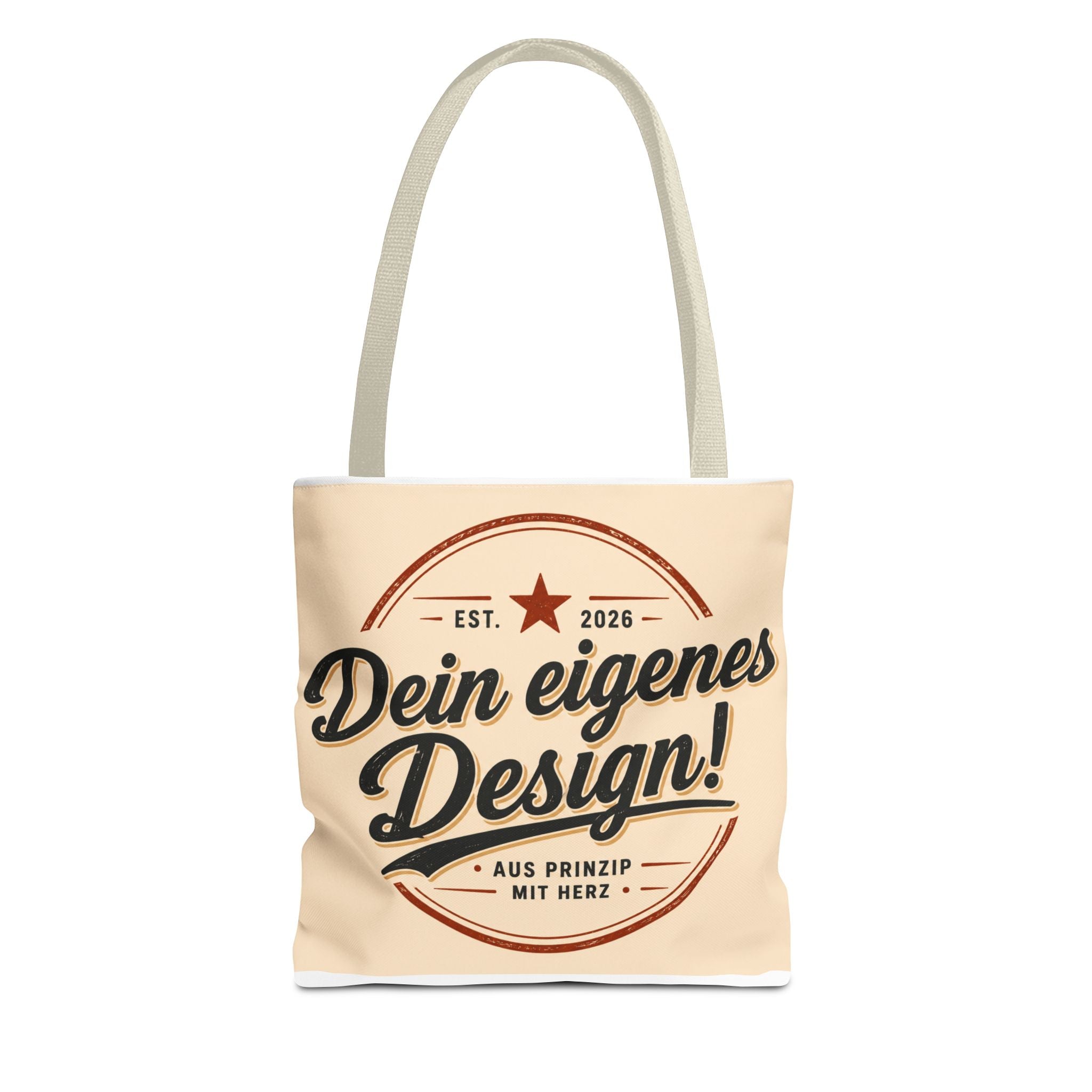Custom Design Tote Bag — "Dein eigenes Design!" Vintage Emblem Canvas Shopper