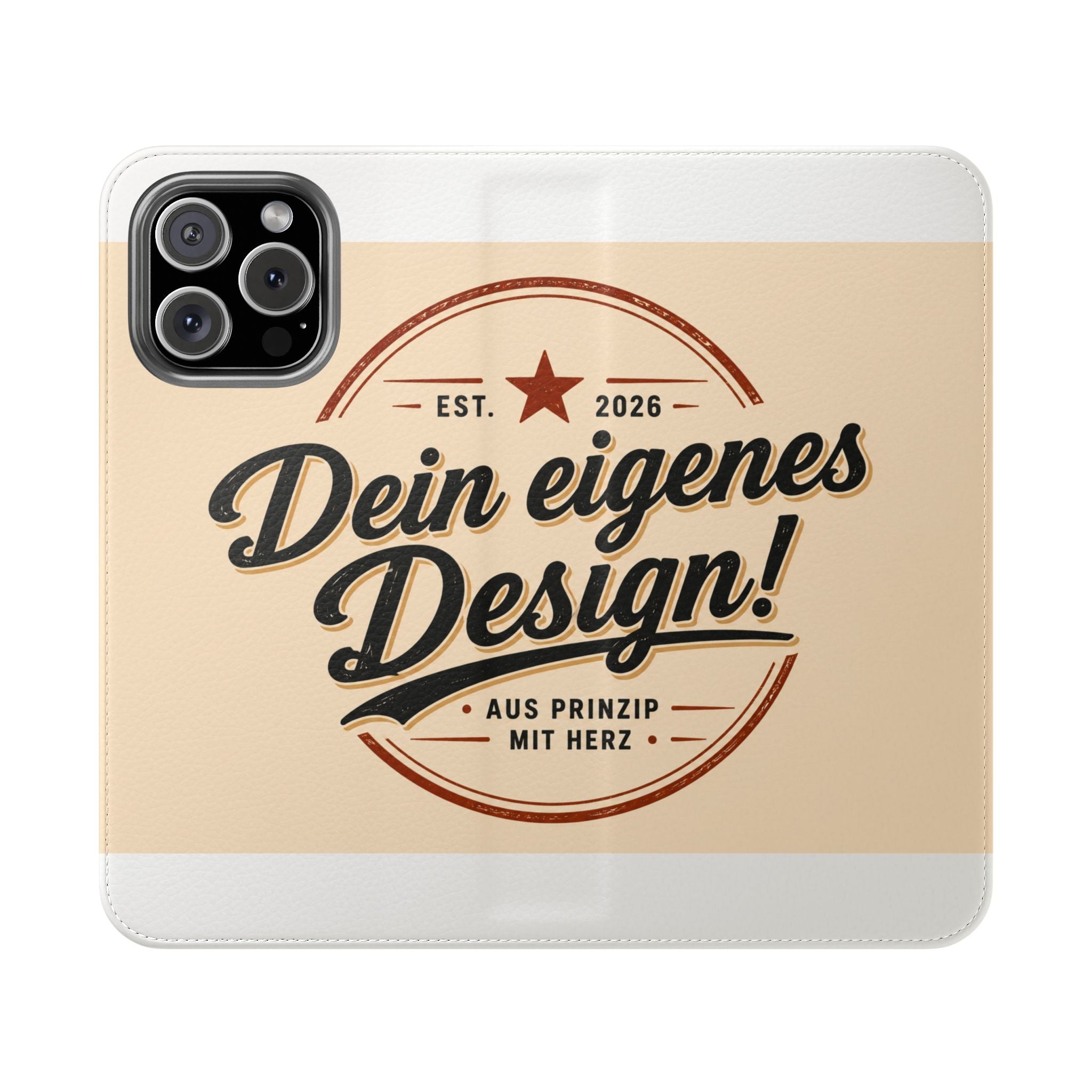 Flip Case Phone Wallet — "Dein eigenes Design!" Vintage Emblem