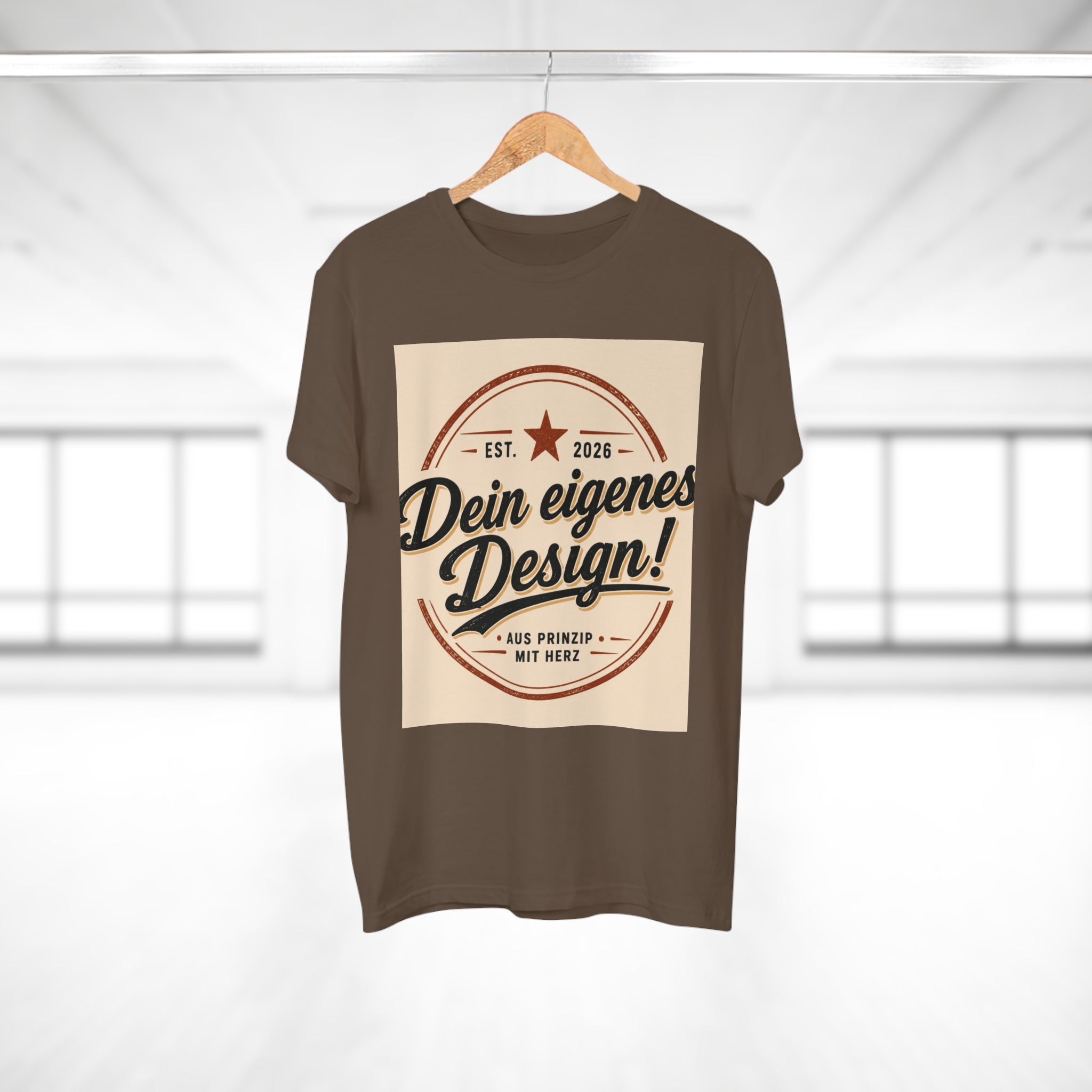Men's Vintage Badge T‑Shirt — "Dein eigenes Design!" Retro Logo Tee