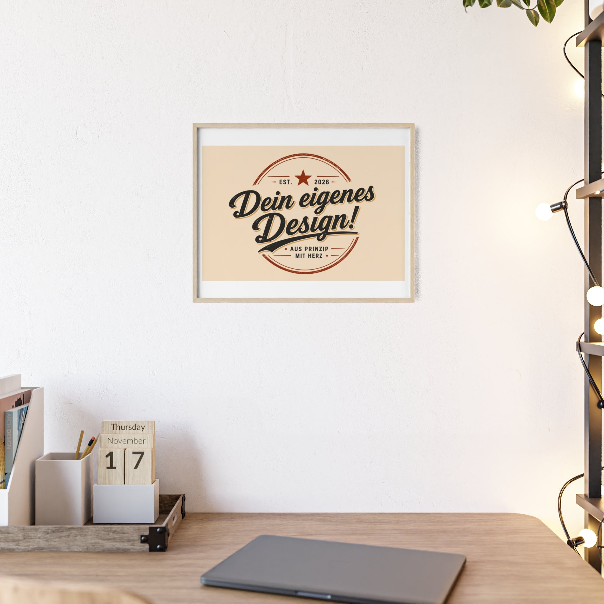 Framed Poster – "Dein eigenes Design!" Custom Wooden Frame Wall Art