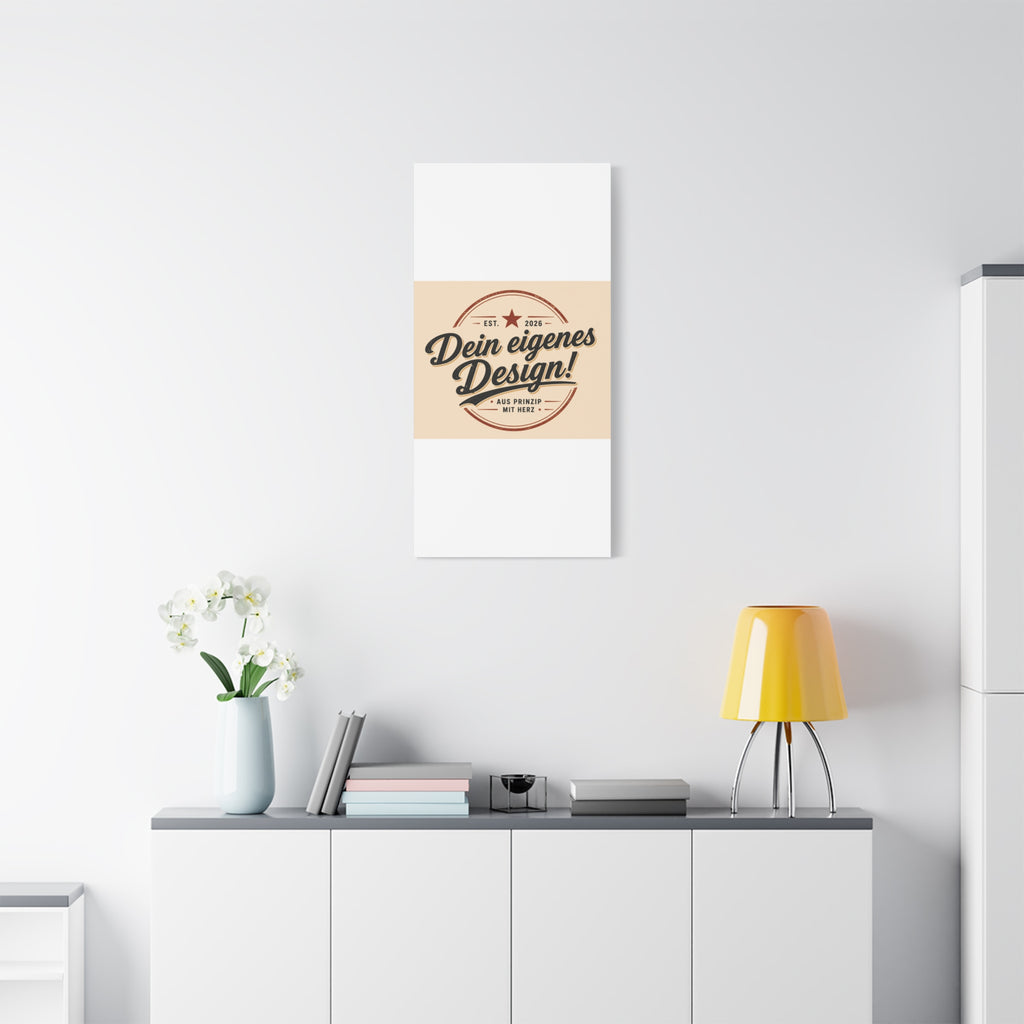 Matte Stretched Canvas - "Dein eigenes Design!" Vintage Badge Wall Art