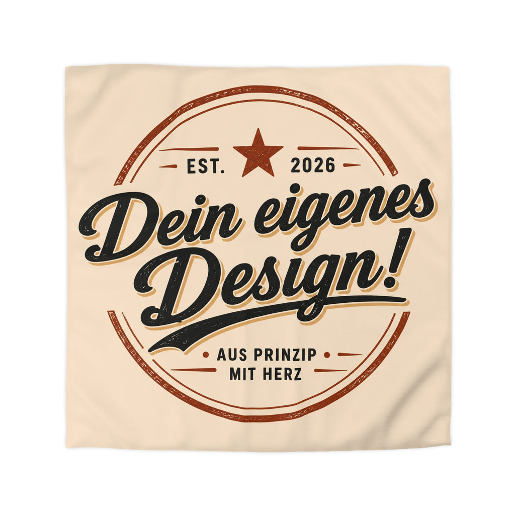 Custom Vintage Badge Duvet Cover — "Dein eigenes Design!" Microfiber Bedding