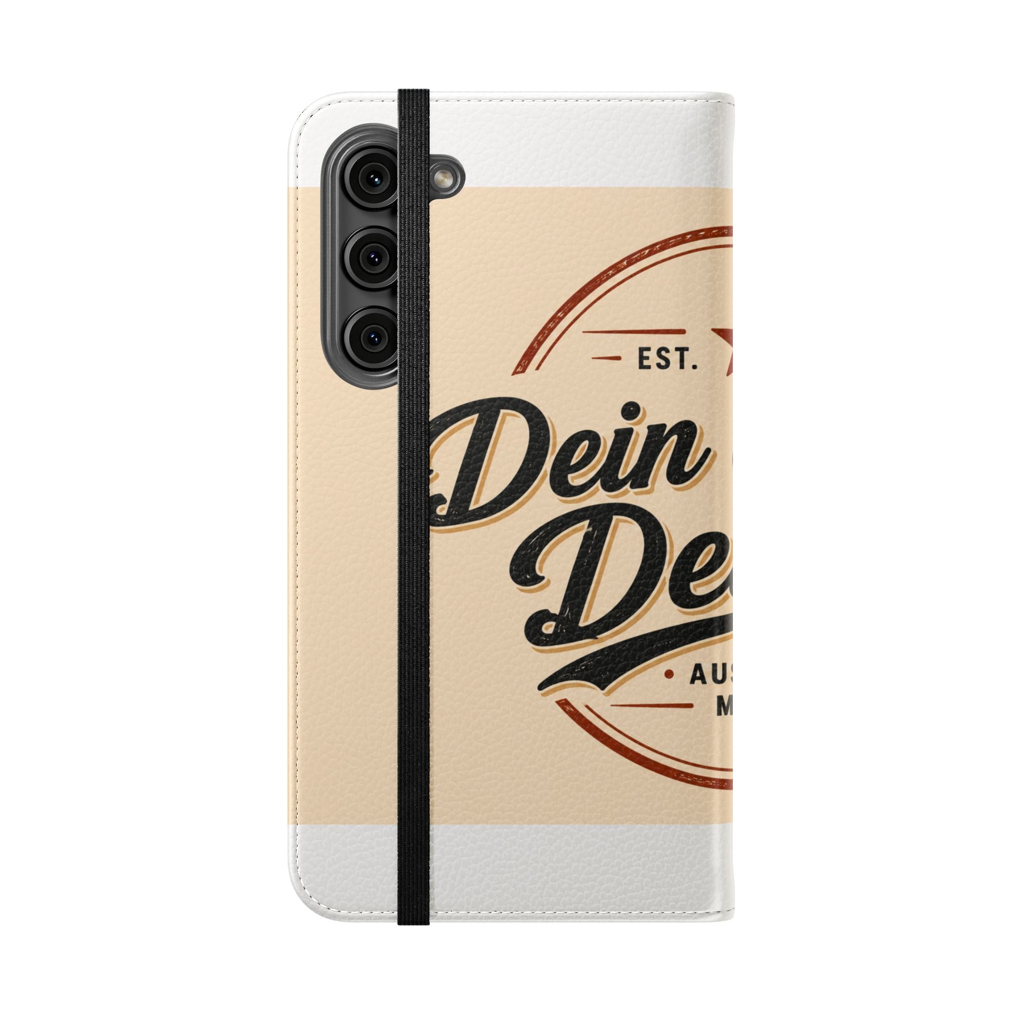 Flip Case Phone Wallet — "Dein eigenes Design!" Vintage Emblem