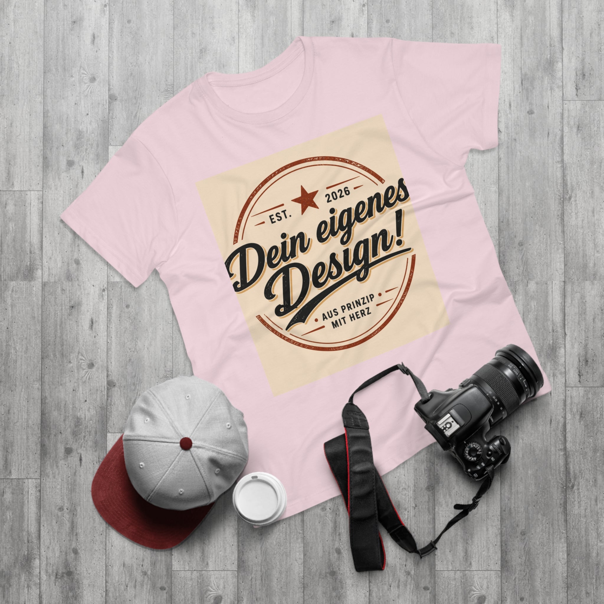 Men's Vintage Badge T‑Shirt — "Dein eigenes Design!" Retro Logo Tee