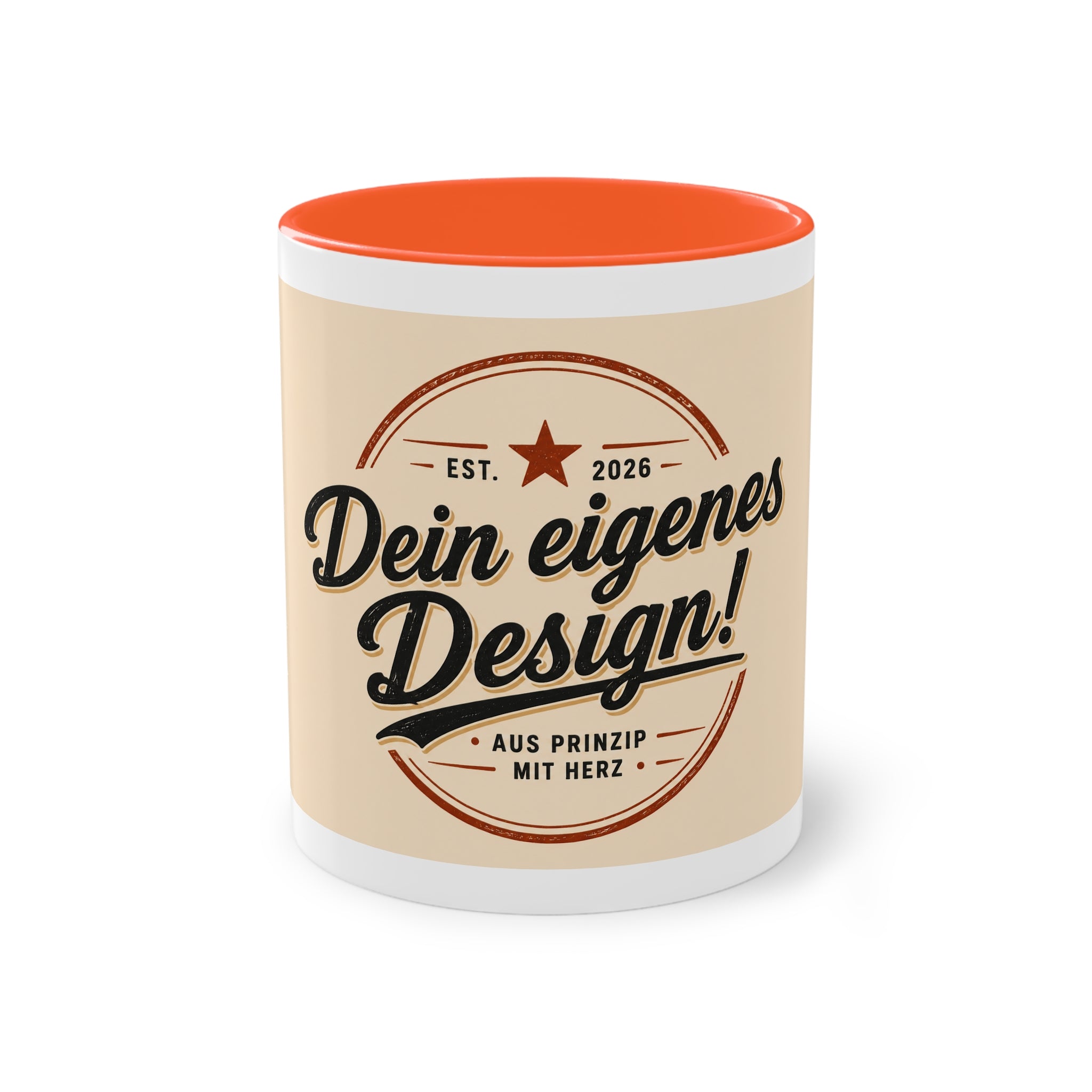 Personalized Two-Tone Coffee Mug — "Dein eigenes Design!" 11oz
