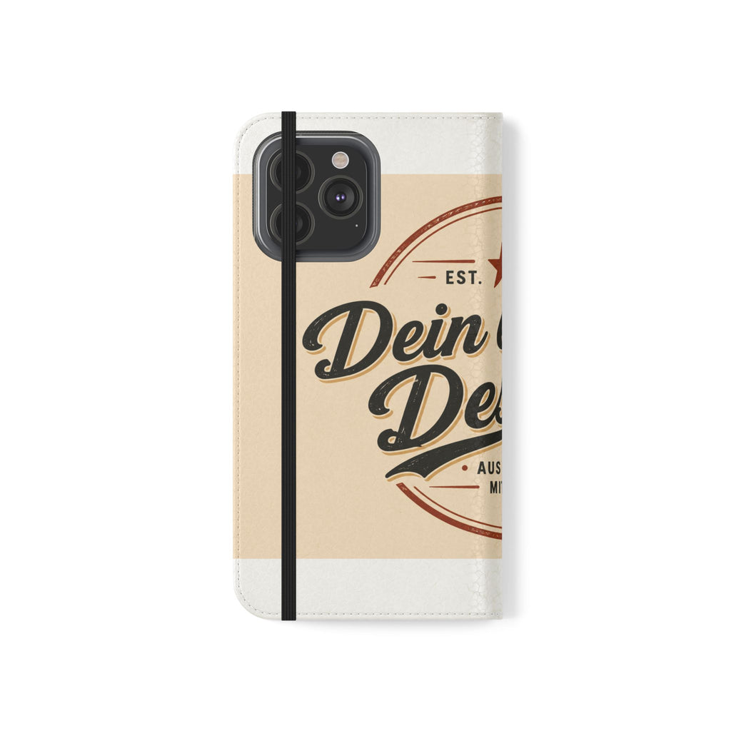Flip Case Phone Wallet — "Dein eigenes Design!" Vintage Emblem