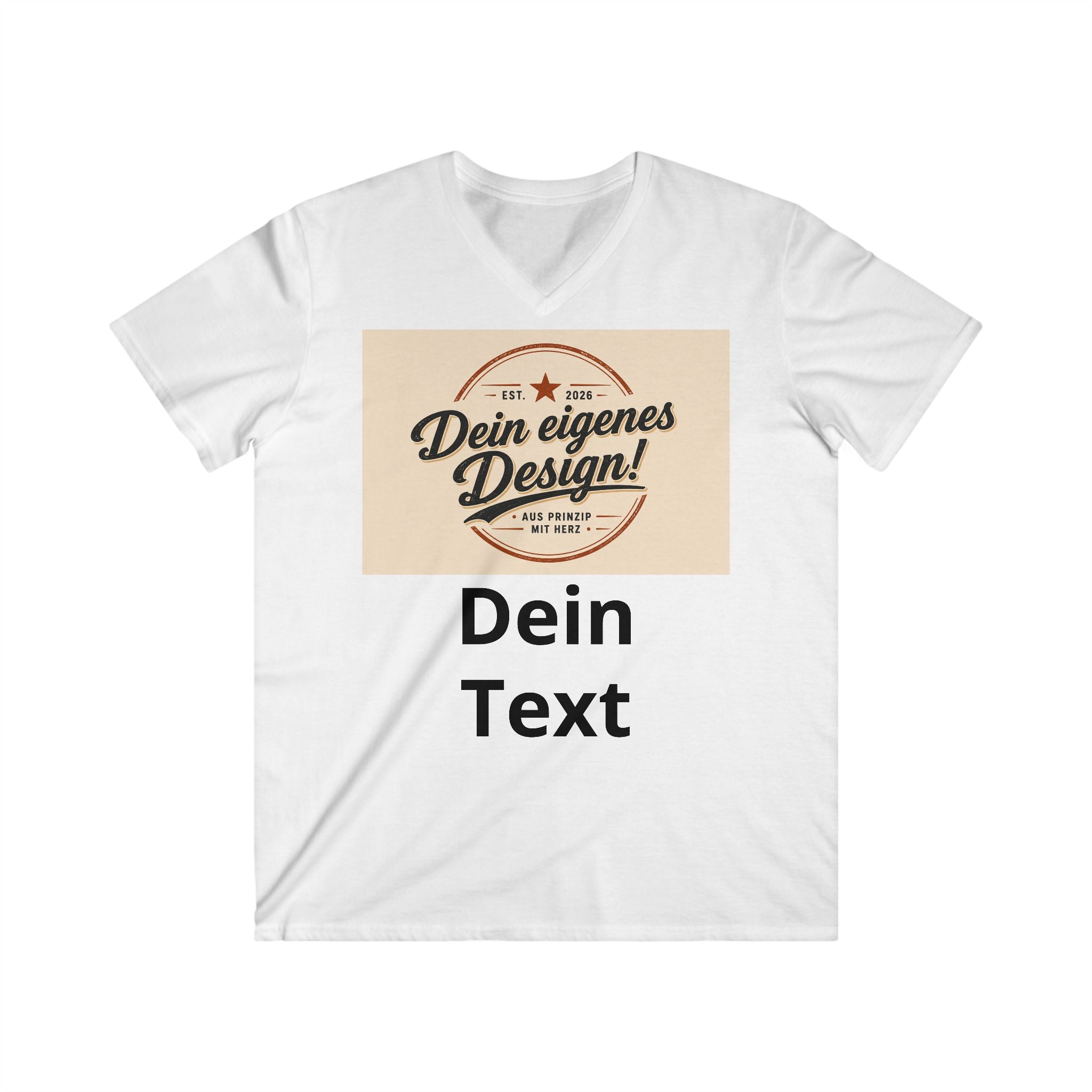 Custom V-Neck Tee - Dein eigenes Design / Dein Text