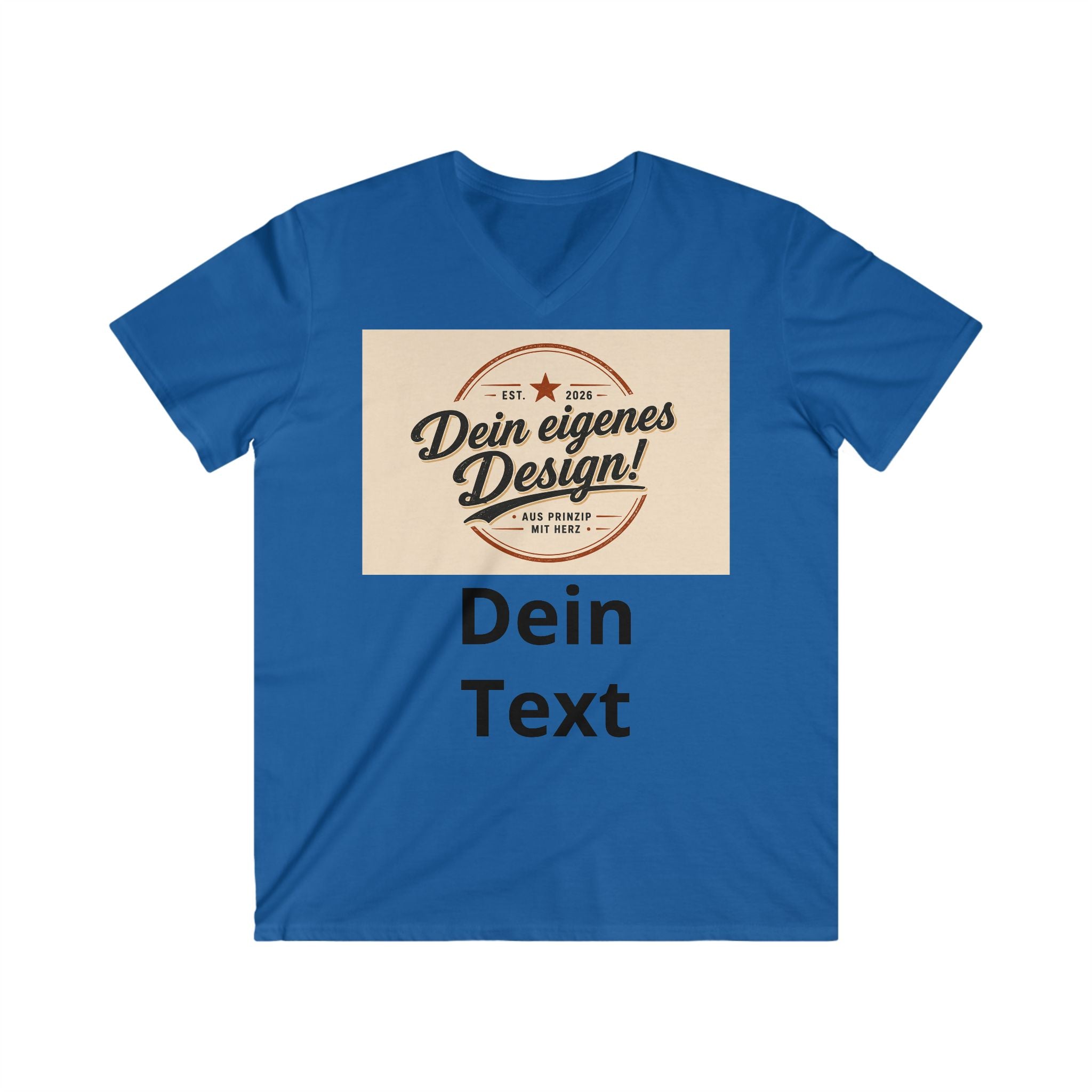 Custom V-Neck Tee - Dein eigenes Design / Dein Text