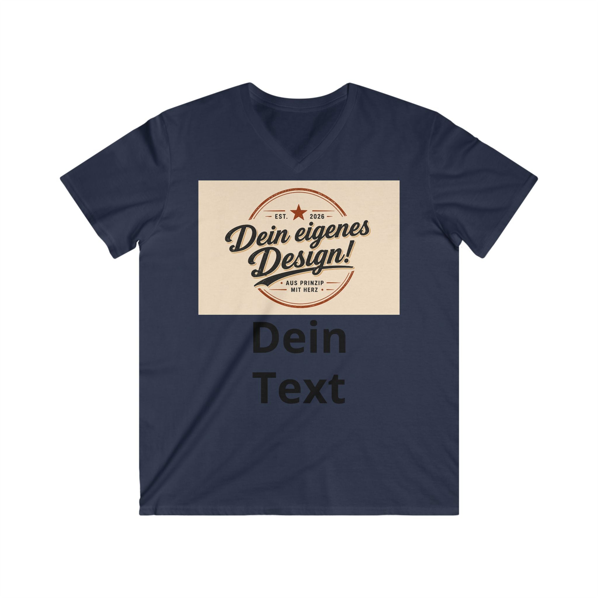Custom V-Neck Tee - Dein eigenes Design / Dein Text