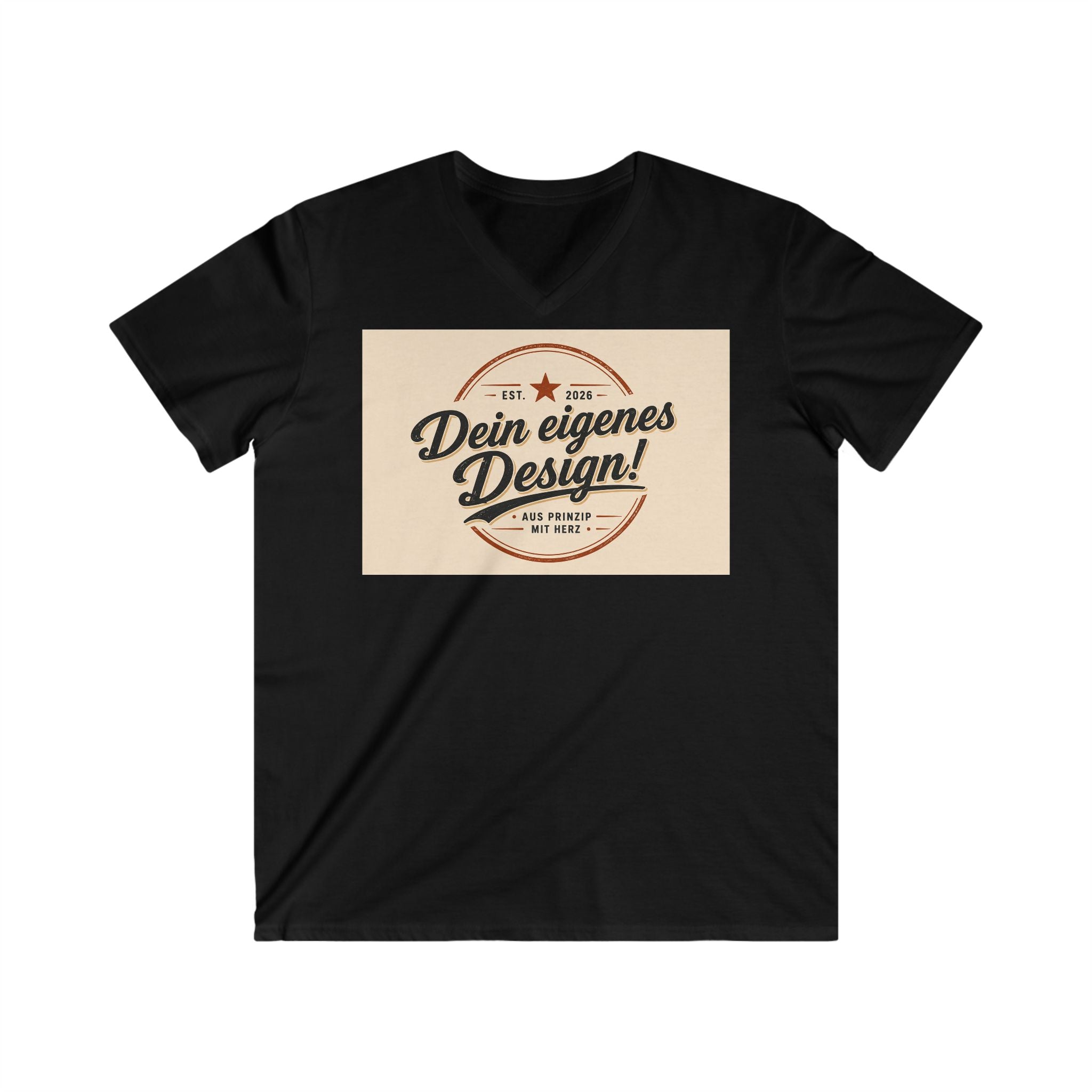 Custom V-Neck Tee - Dein eigenes Design / Dein Text