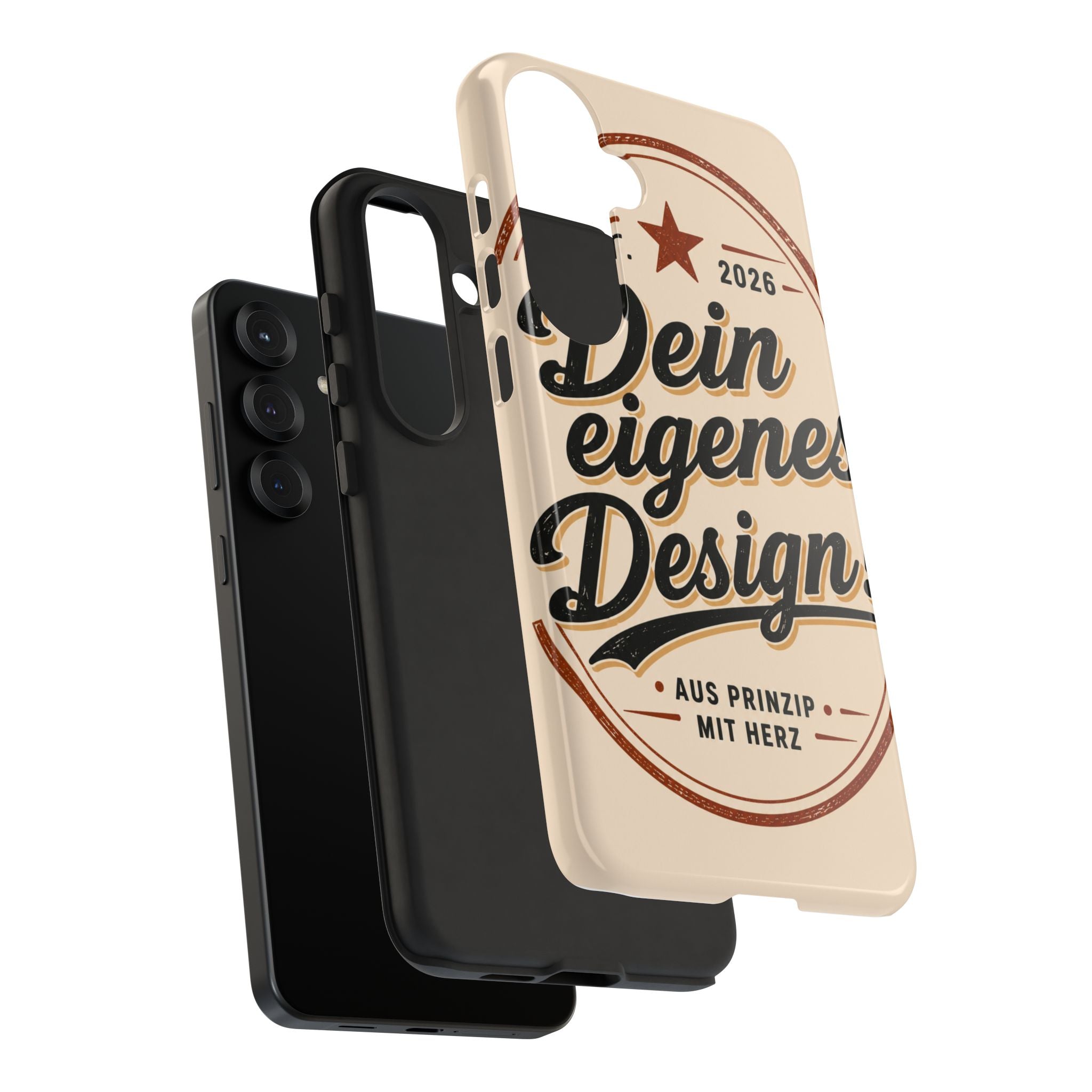 Custom Tough Phone Case — "Dein eigenes Design" Vintage Script Tough Case