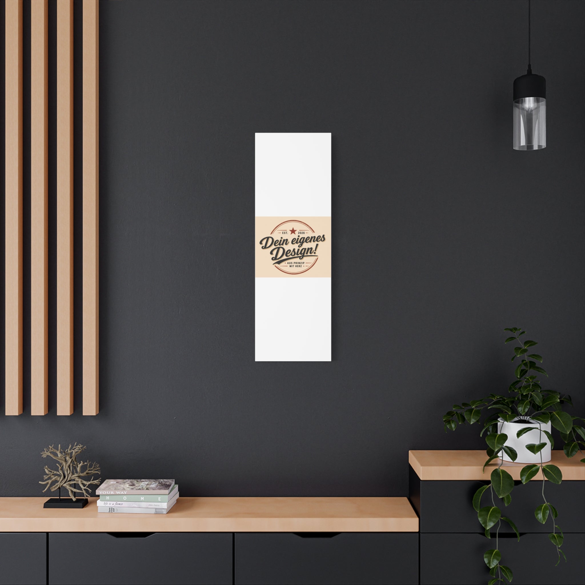 Matte Stretched Canvas - "Dein eigenes Design!" Vintage Badge Wall Art
