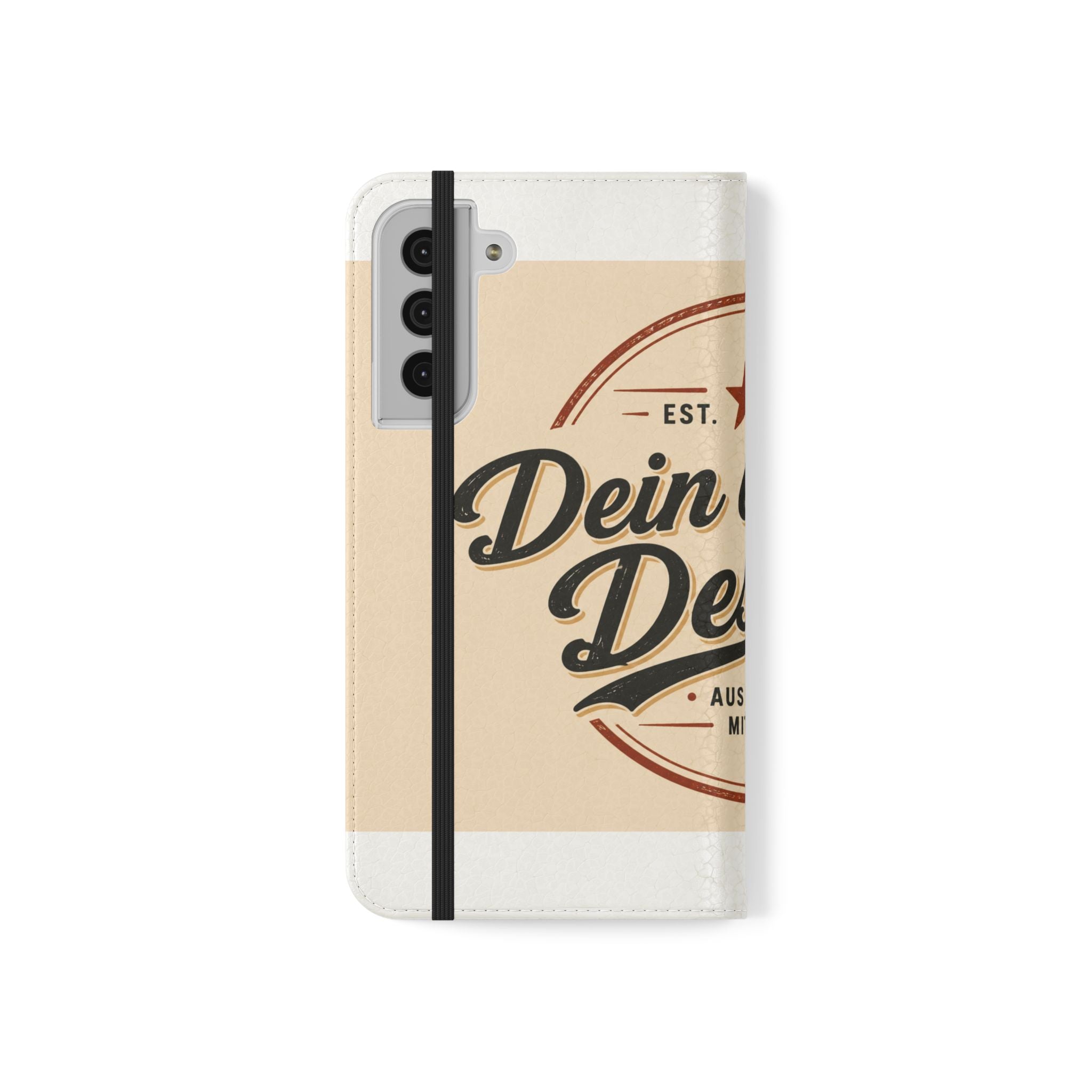 Flip Case Phone Wallet — "Dein eigenes Design!" Vintage Emblem
