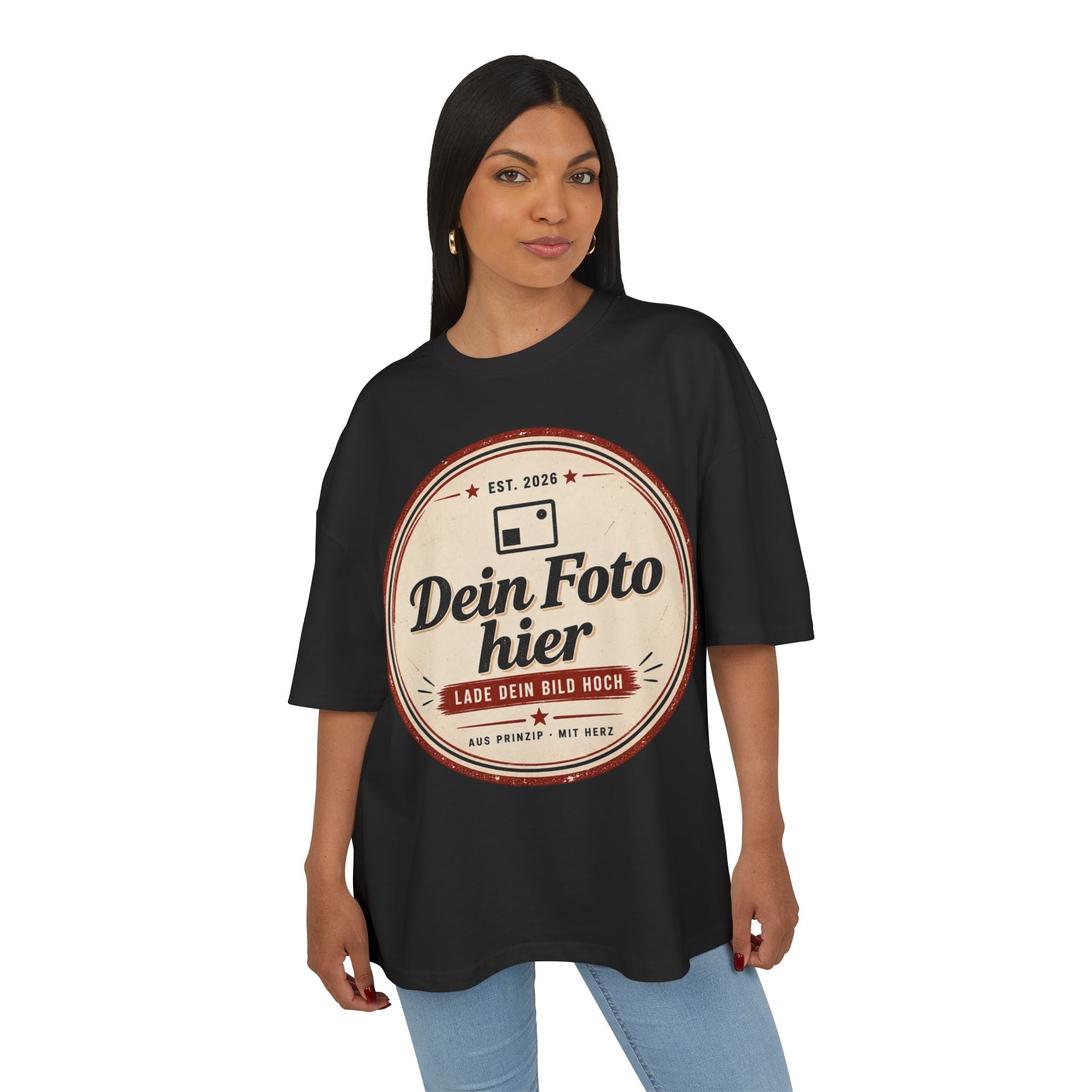 T-Shirt personalized with photo – Design your own retro logo shirt