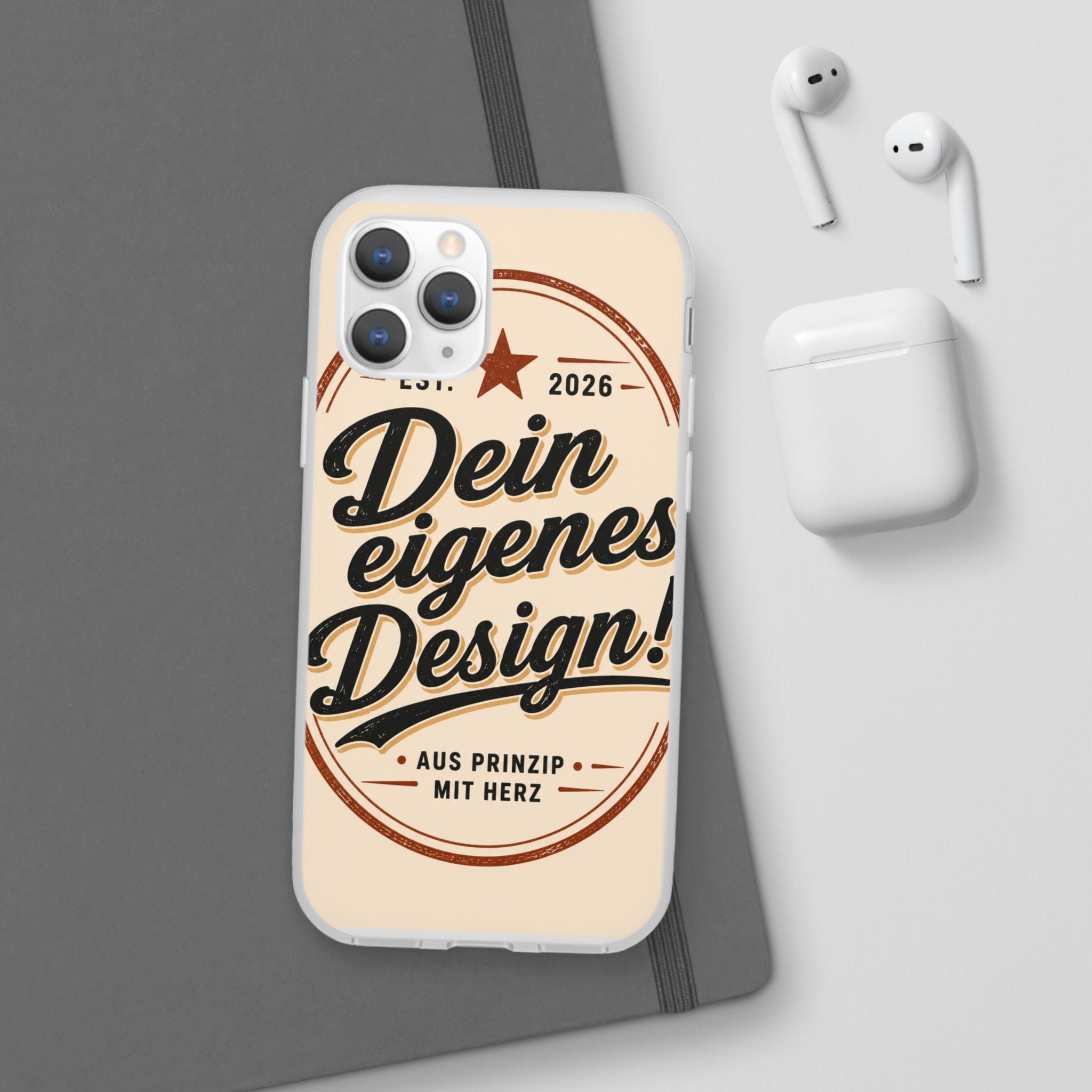 Phone Case — "Dein eigenes Design" Vintage Script Personalized Protective Case