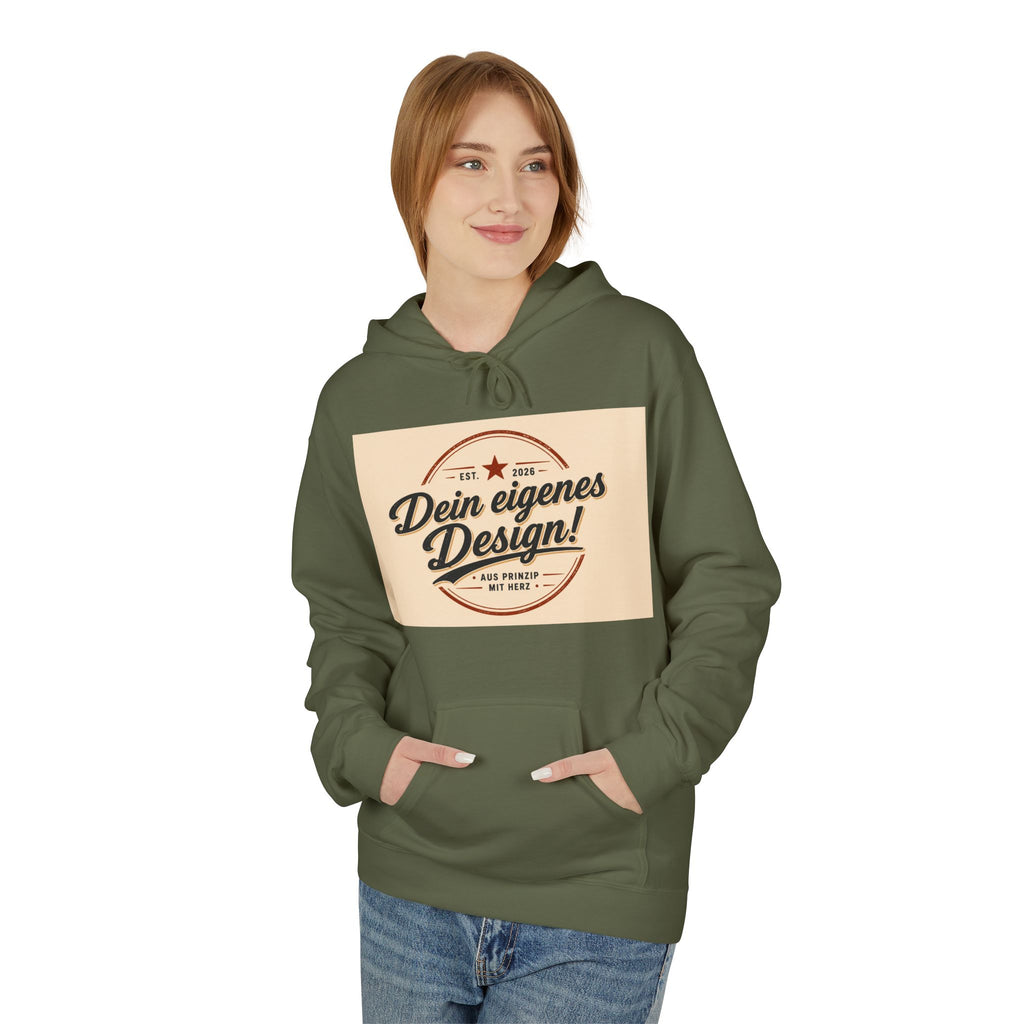 Hoodie — Custom Vintage Badge Design (Dein eigenes Design!)