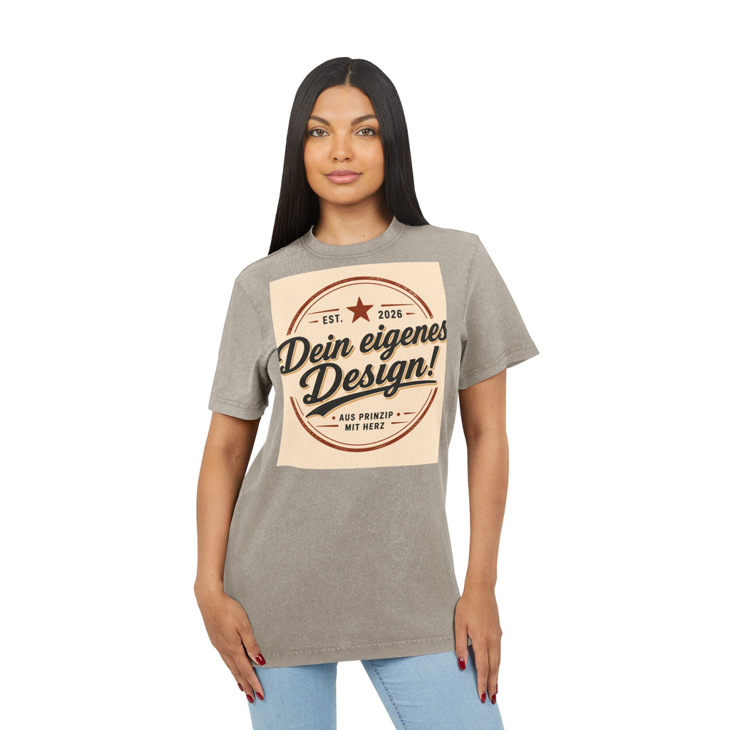 Vintage Acid-Washed Tee — Custom 'Dein eigenes Design!' Graphic
