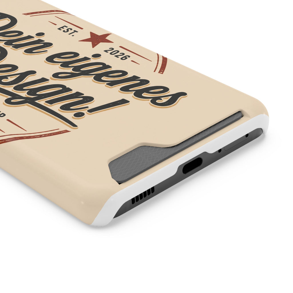 Retro Script Phone Case with Card Holder — "Dein eigenes Design!"