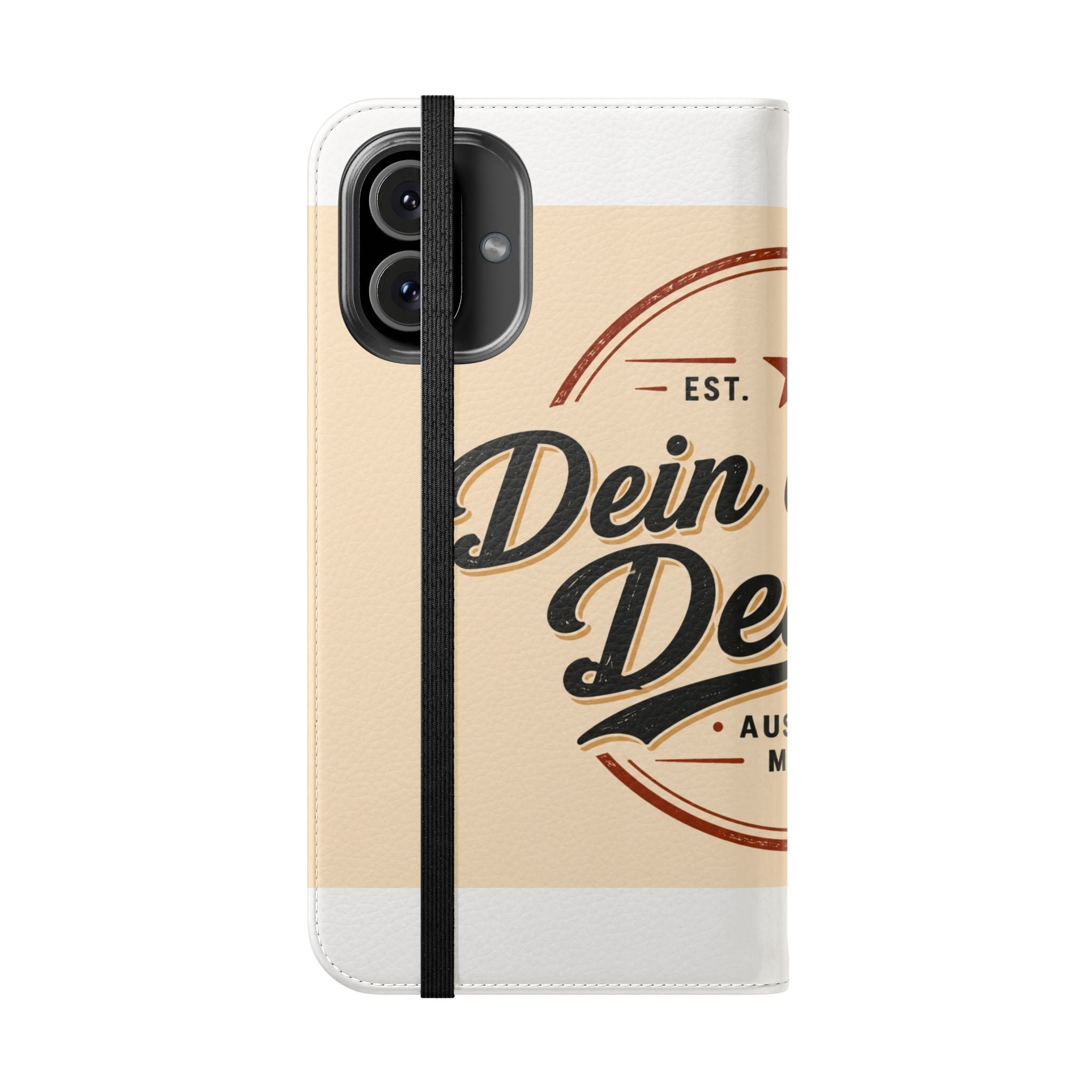 Flip Case Phone Wallet — "Dein eigenes Design!" Vintage Emblem