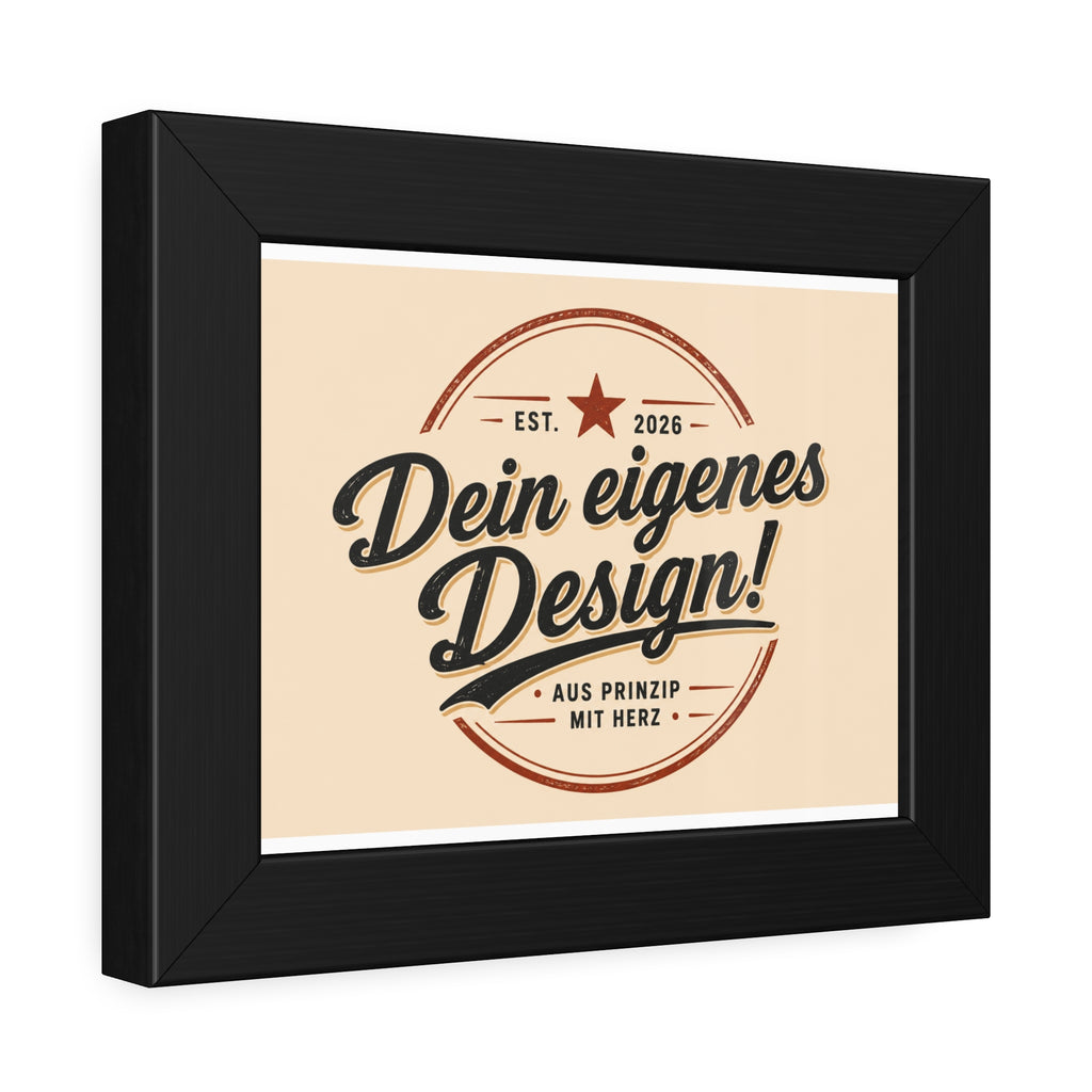 Framed Poster — Custom 'Dein eigenes Design!' Wall Art (Vintage Badge)