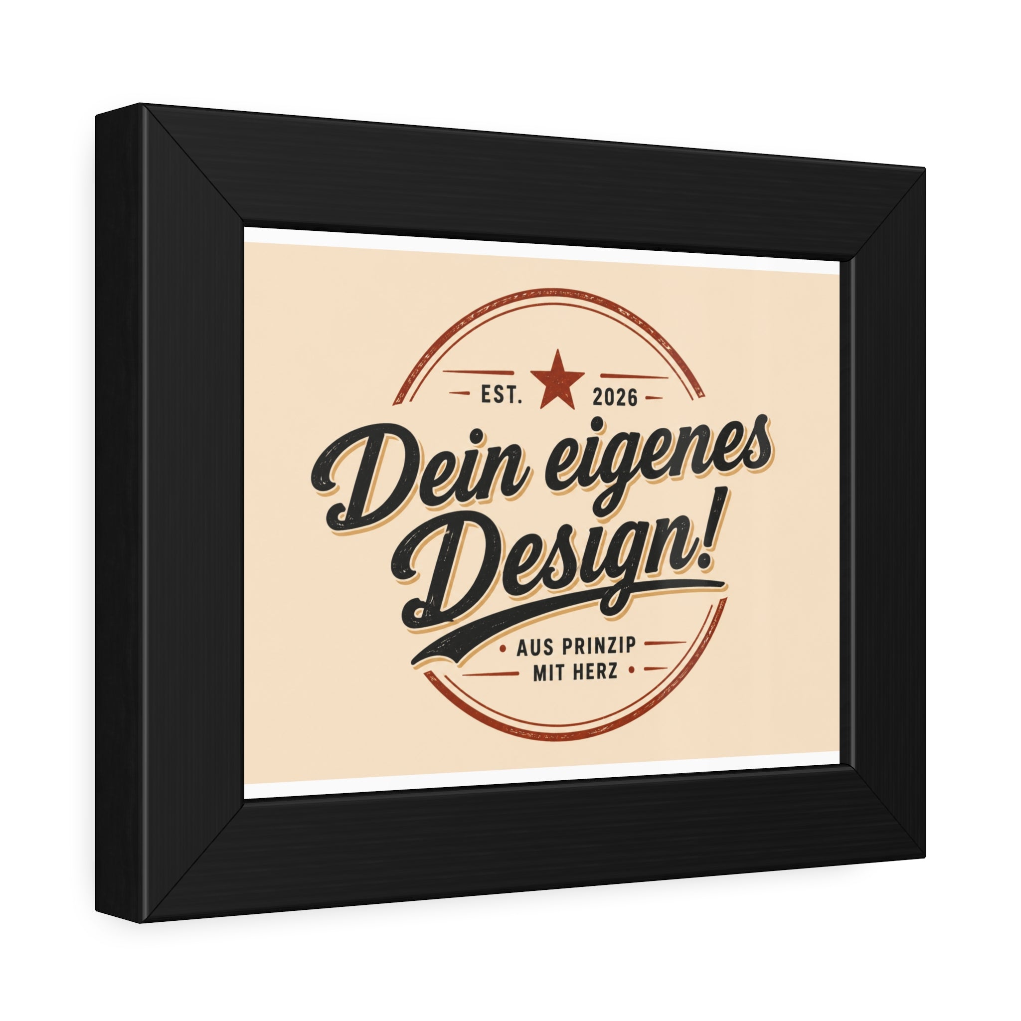 Framed Poster — Custom 'Dein eigenes Design!' Wall Art (Vintage Badge)