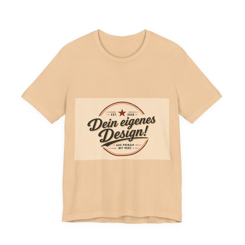 Custom Vintage Badge T-Shirt — "Dein eigenes Design" Personalized Tee