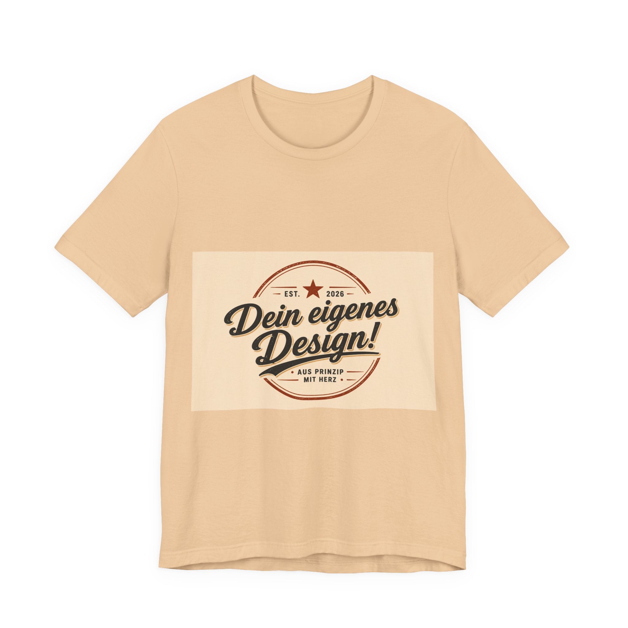 Custom Vintage Badge T-Shirt — "Dein eigenes Design" Personalized Tee