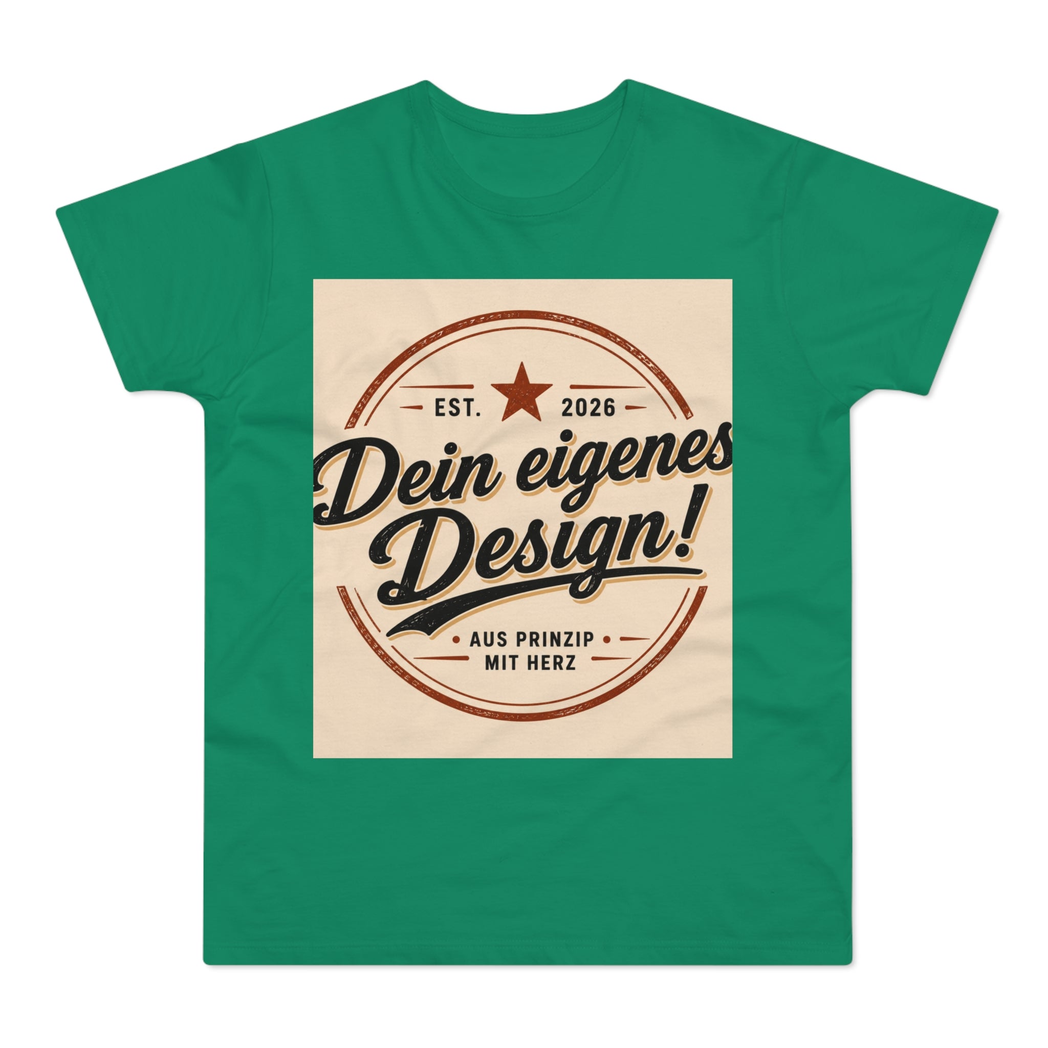 Men's Vintage Badge T‑Shirt — "Dein eigenes Design!" Retro Logo Tee