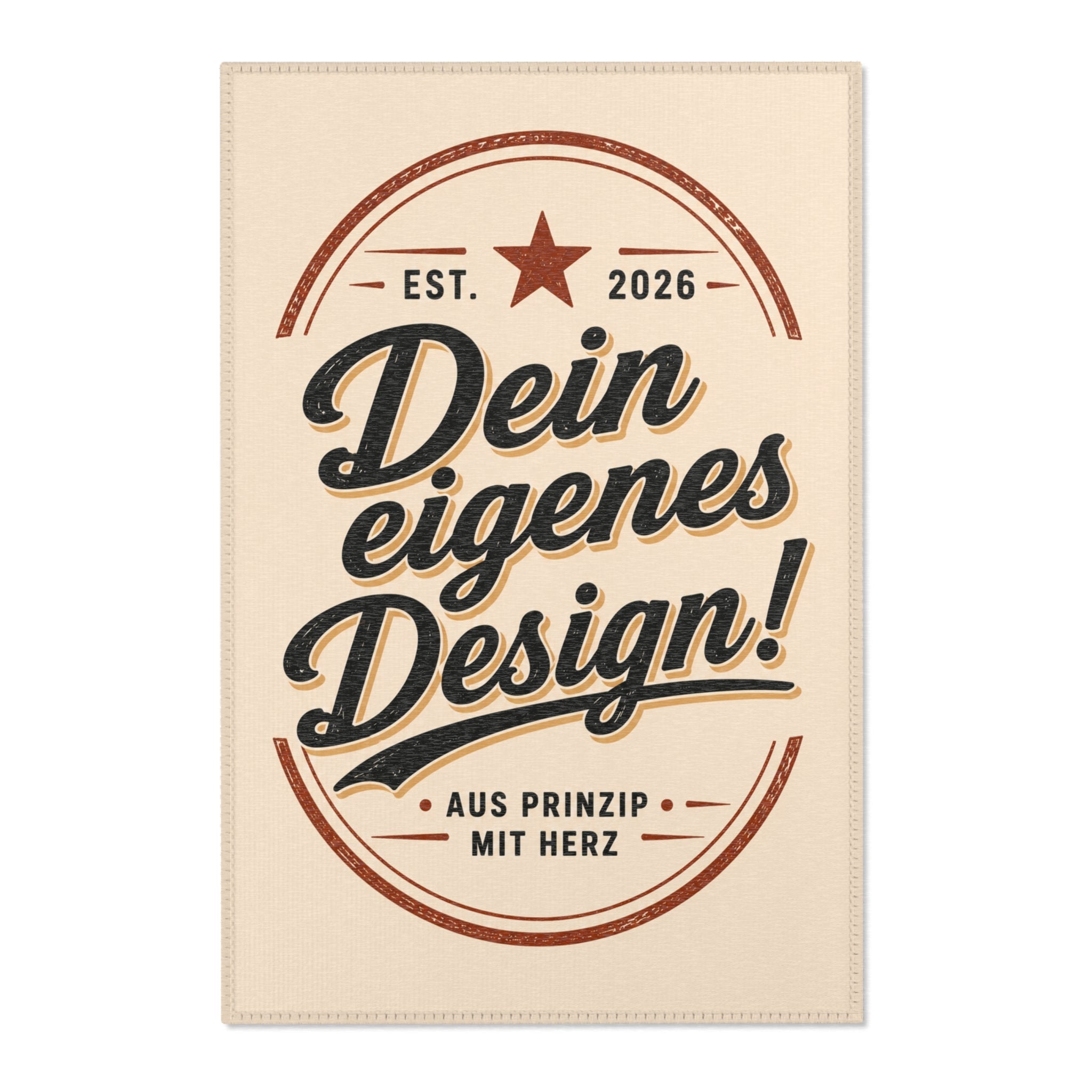Personalized Vintage Area Rug — "Dein eigenes Design!" German Retro Accent Rug