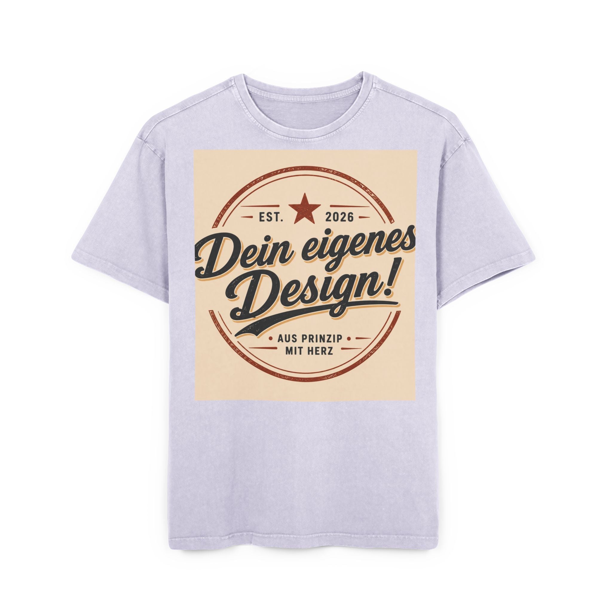Vintage Logo Tee — "Dein eigenes Design!" Acid Wash Oversized Shirt