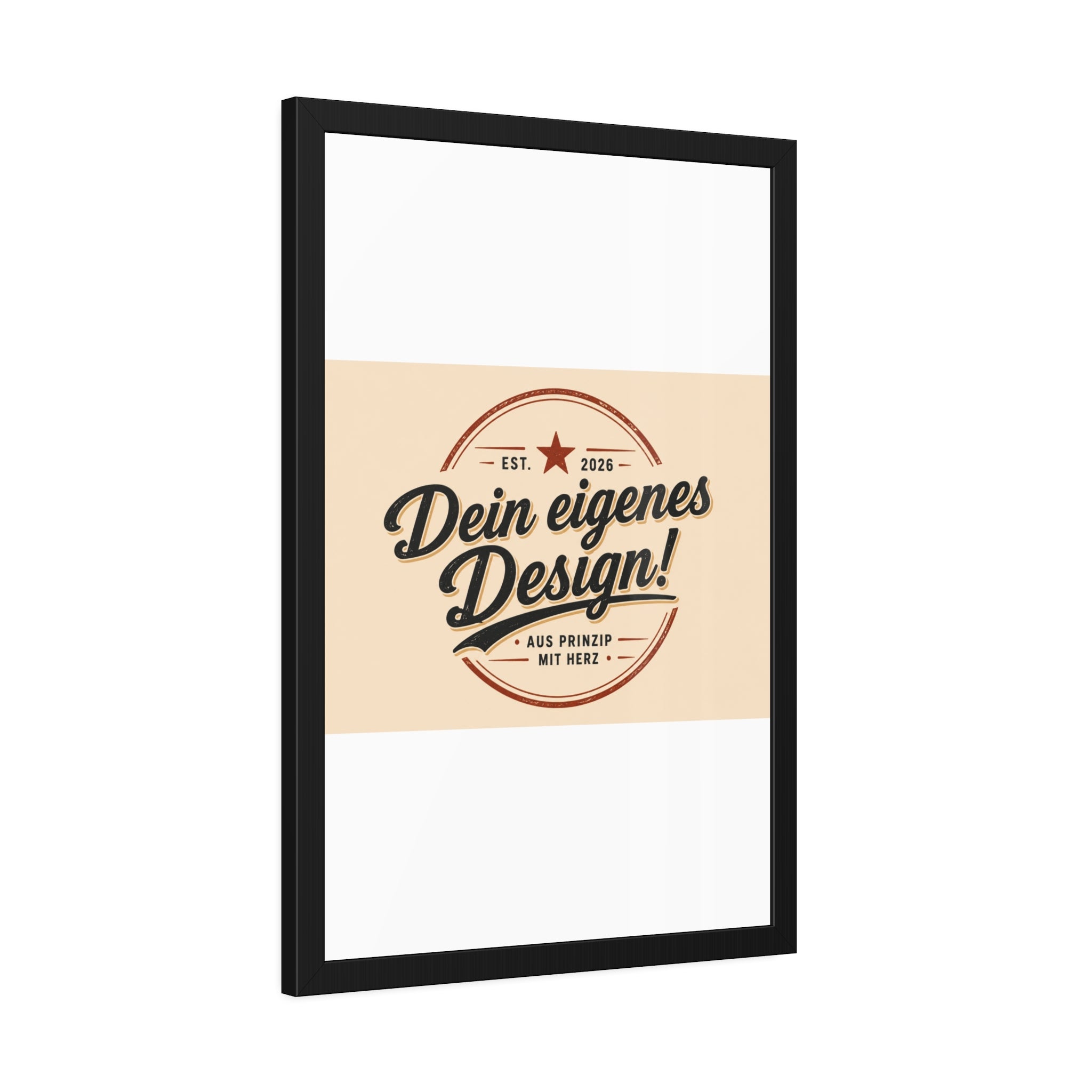 Framed Poster — Custom 'Dein eigenes Design!' Wall Art (Vintage Badge)