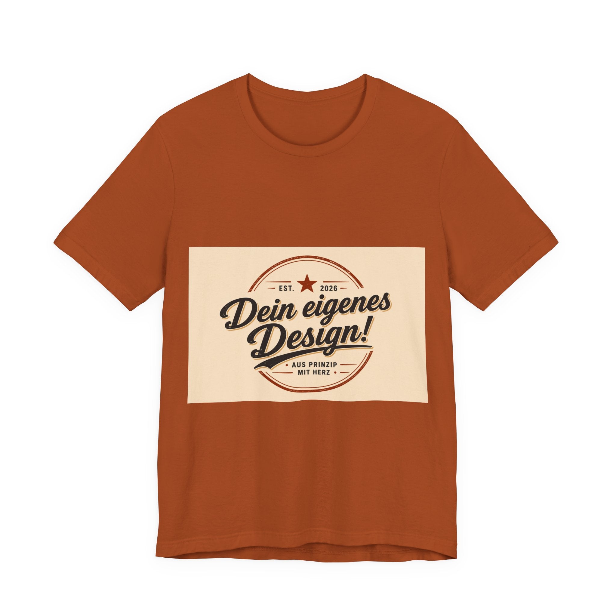 Custom Vintage Badge T-Shirt — "Dein eigenes Design" Personalized Tee