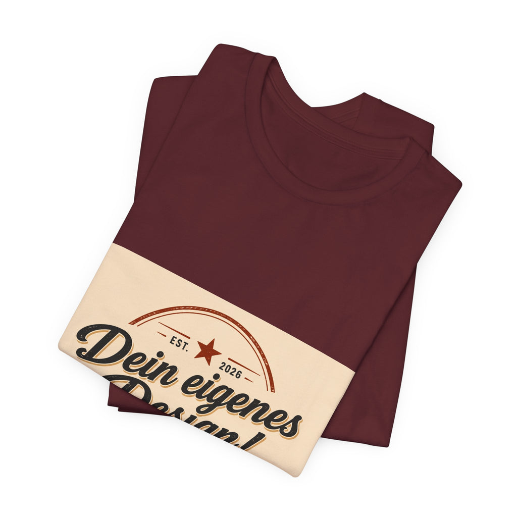 Custom Vintage Badge T-Shirt — "Dein eigenes Design" Personalized Tee