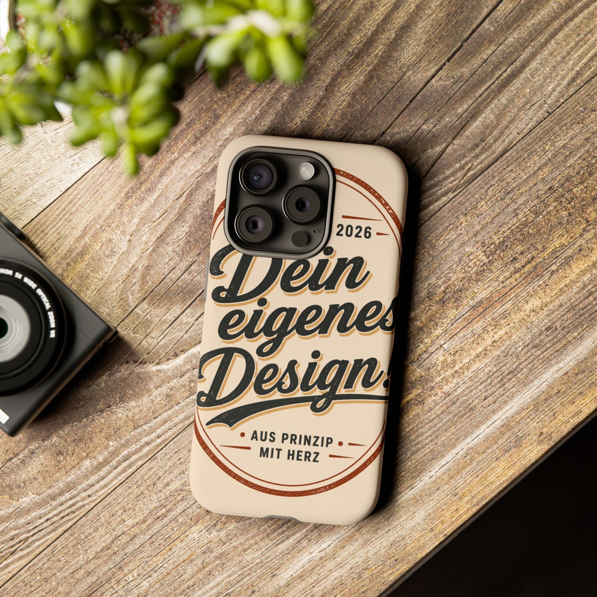 Custom Tough Phone Case — "Dein eigenes Design" Vintage Script Tough Case
