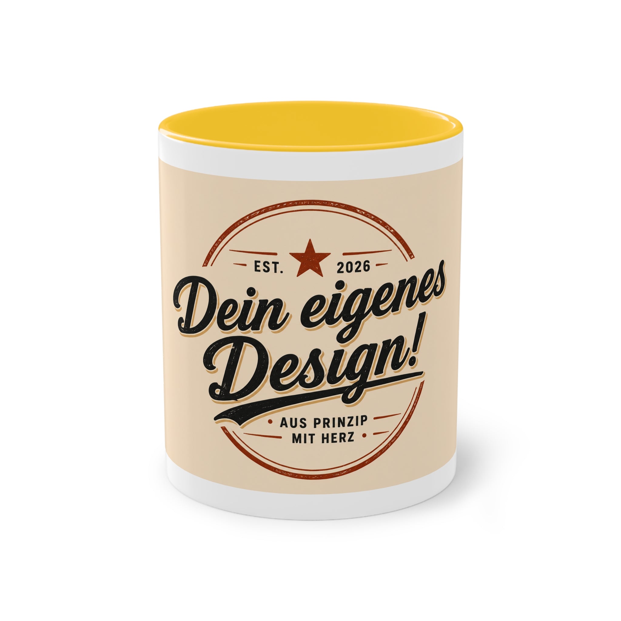 Personalized Two-Tone Coffee Mug — "Dein eigenes Design!" 11oz