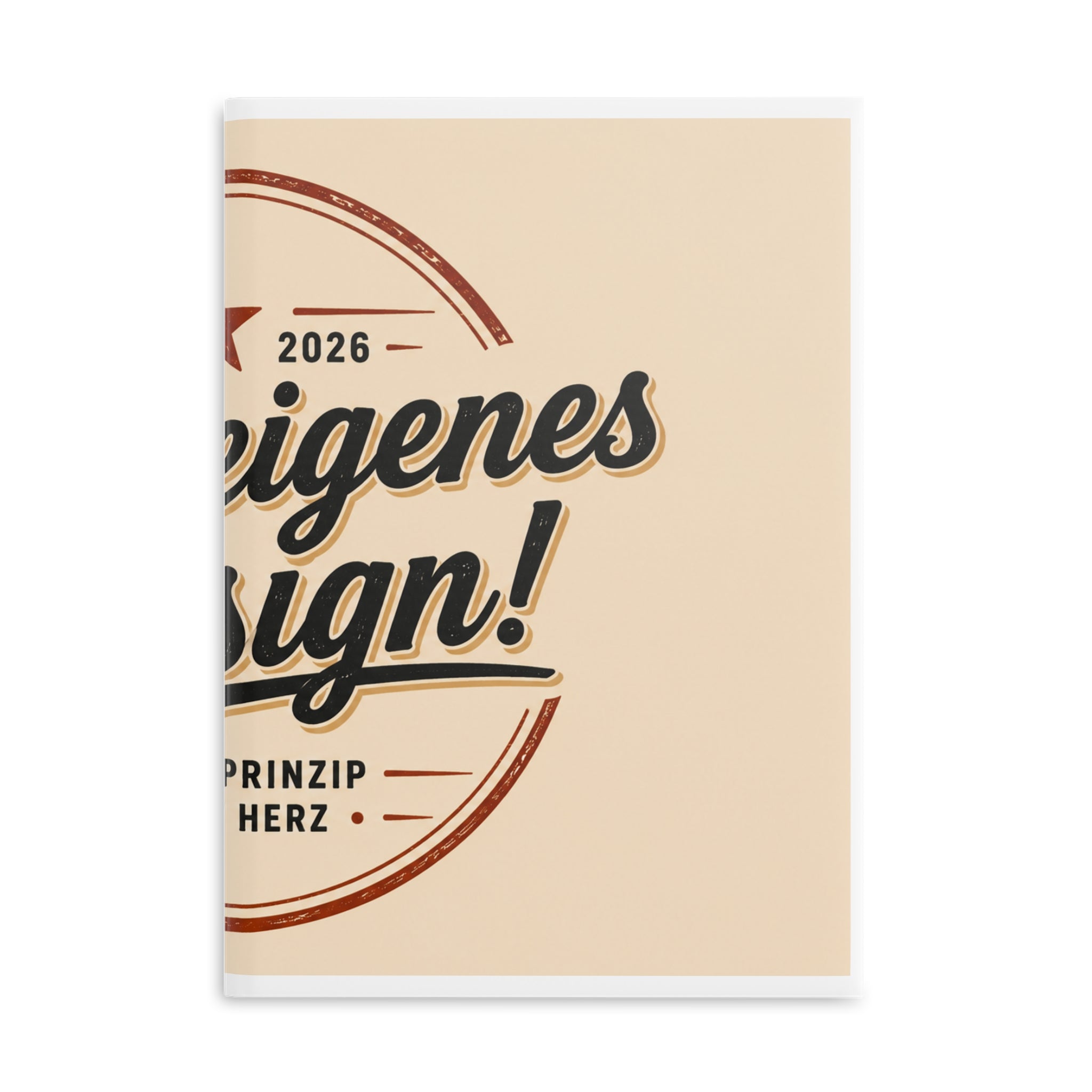 Vintage Badge Hardcover Notebook — 'Dein eigenes Design' Puffy Cover Journal