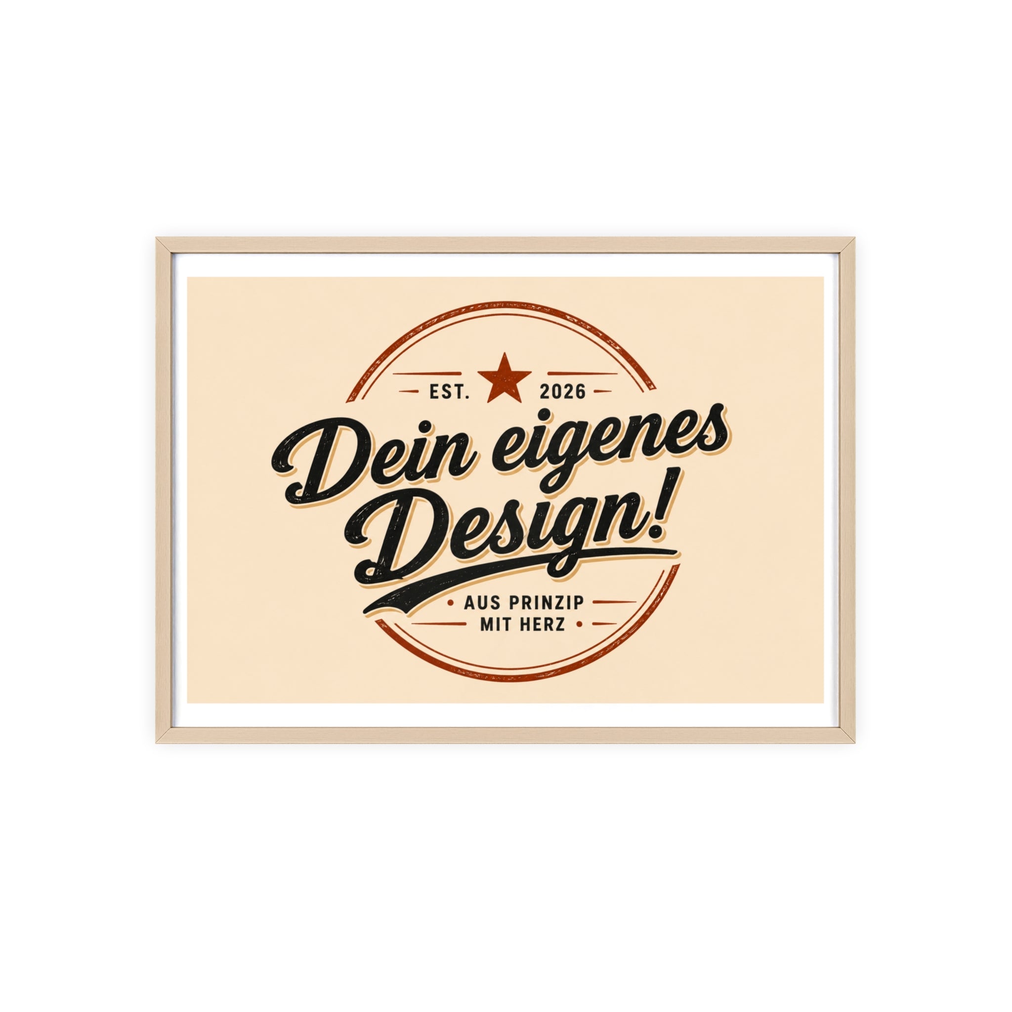 Framed Poster – "Dein eigenes Design!" Custom Wooden Frame Wall Art
