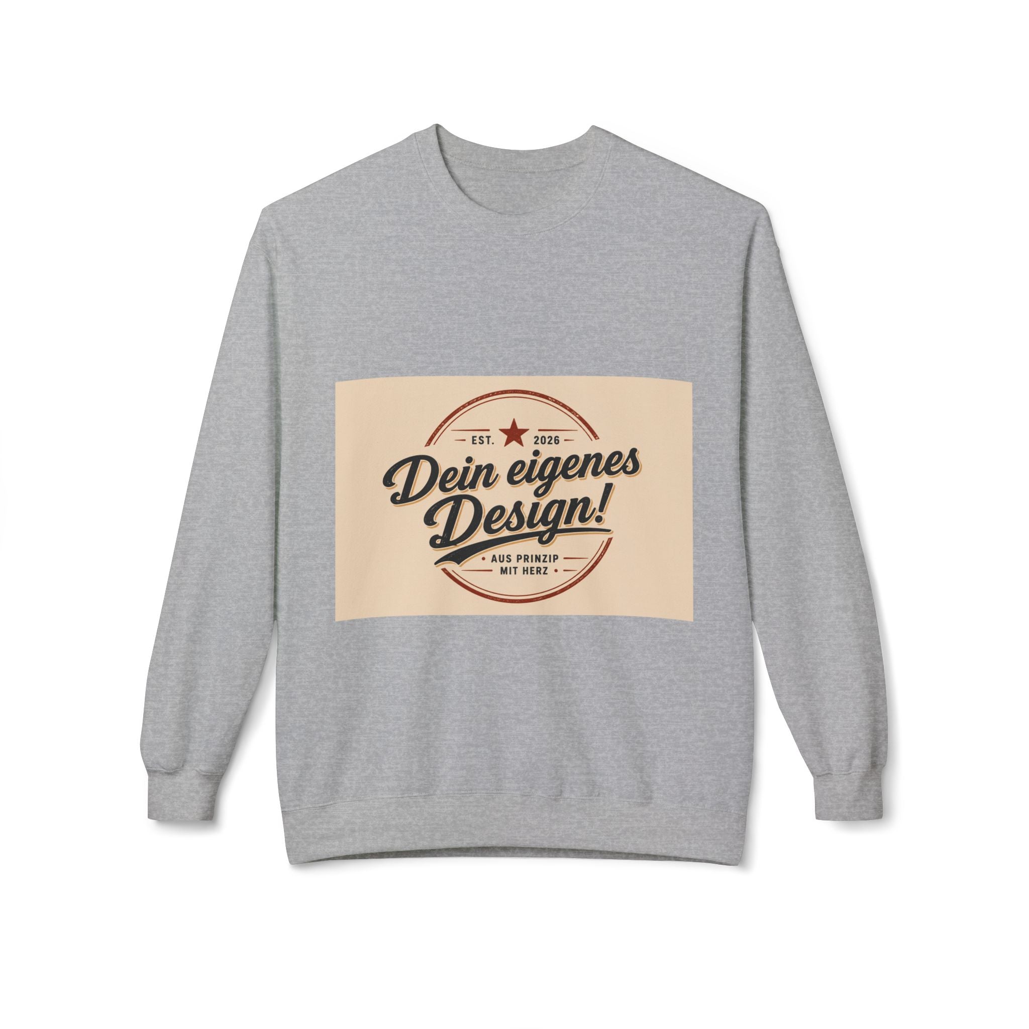 Crewneck Sweatshirt — "Dein eigenes Design!" Retro Badge Graphic