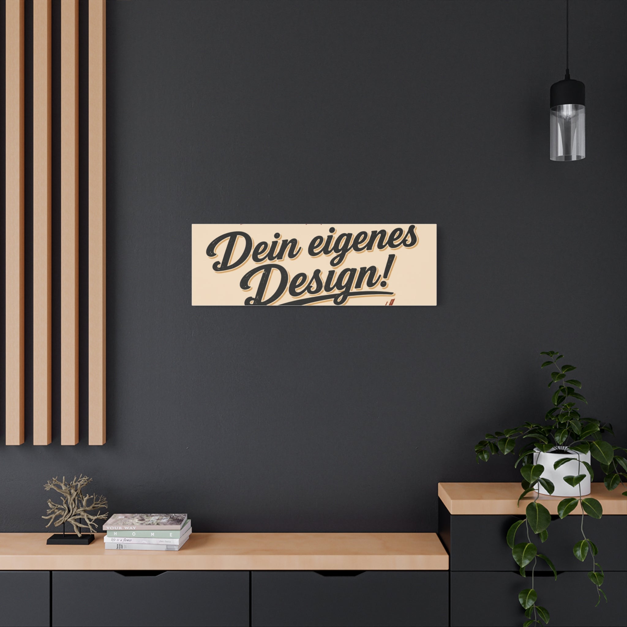 Matte Stretched Canvas - "Dein eigenes Design!" Vintage Badge Wall Art